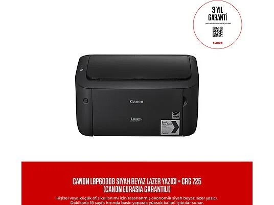 Canon i-SENSYS LBP6030B Siyah-Beyaz A4 Lazer Yazıcı