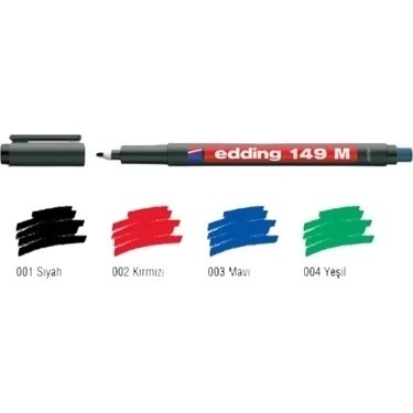Edding Asetat Kalemi - Silgili Medium Uç Mavi (E-149M) 10' lu Kutu