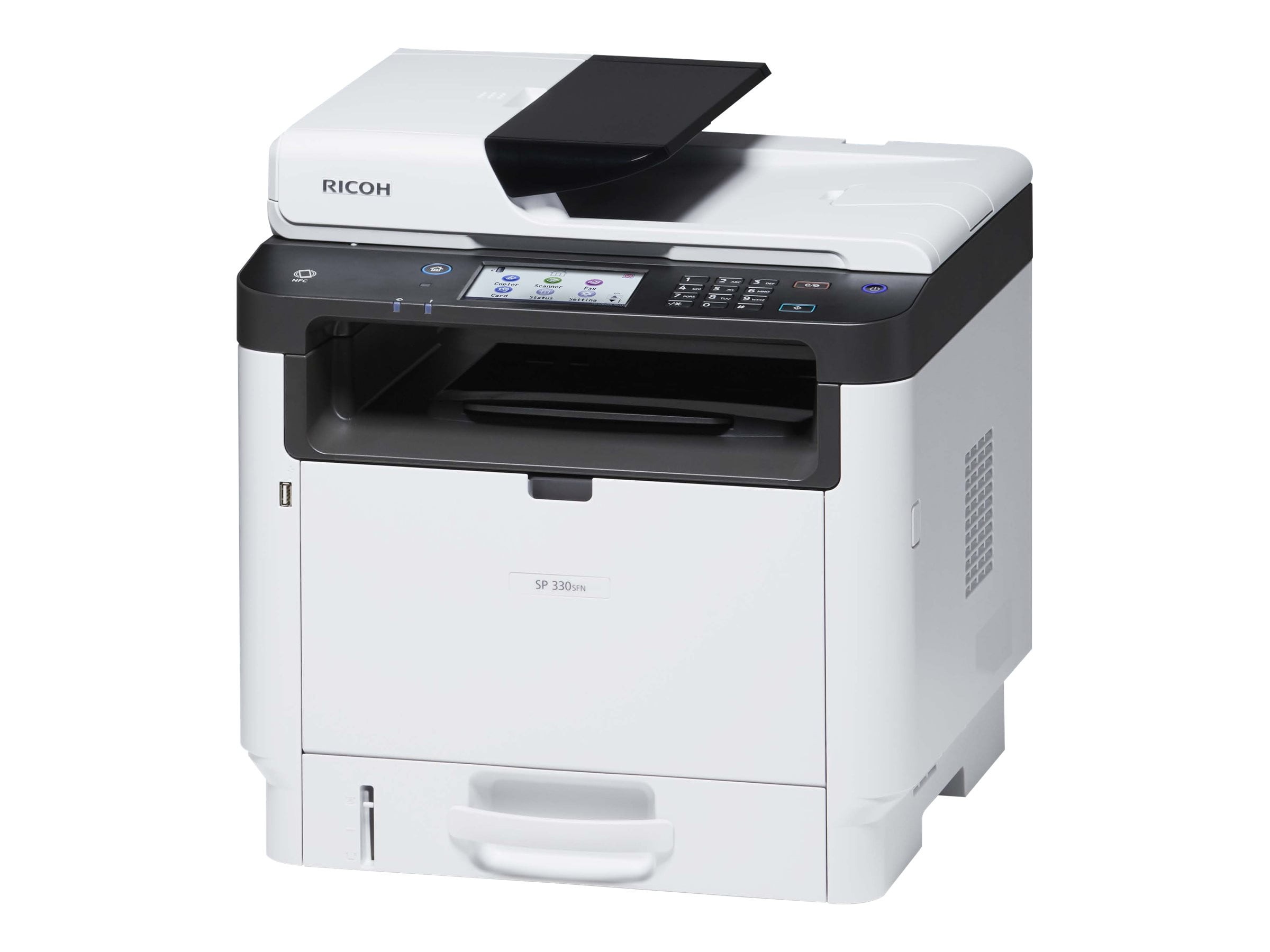 Ricoh SP-330SFN A4 Mono Çok Fonksiyonlu Lazer Yazıcı – 32 ppm, 4,3″ Dokunmatik & Wi-Fi/Ethernet