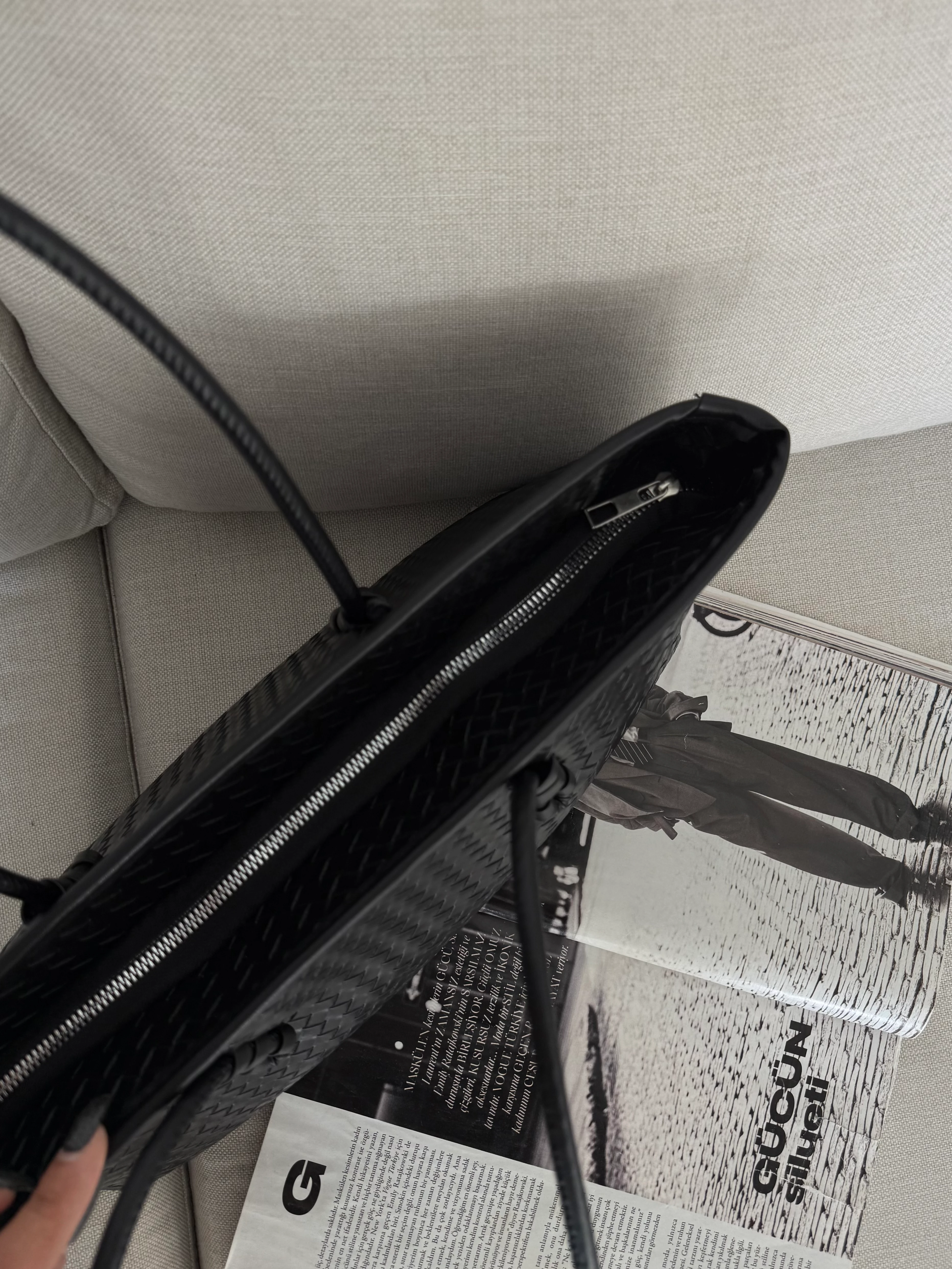 Örgü Desenli Tote Çanta Lizbon