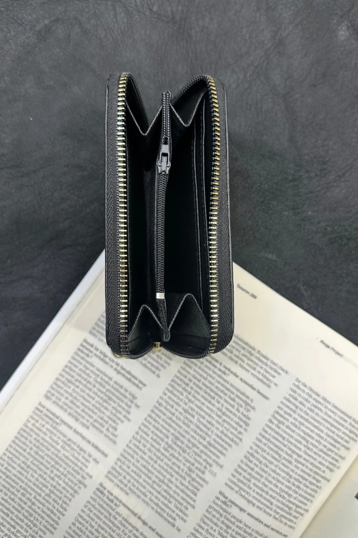 Desenli Fermuarlı Cüzdan