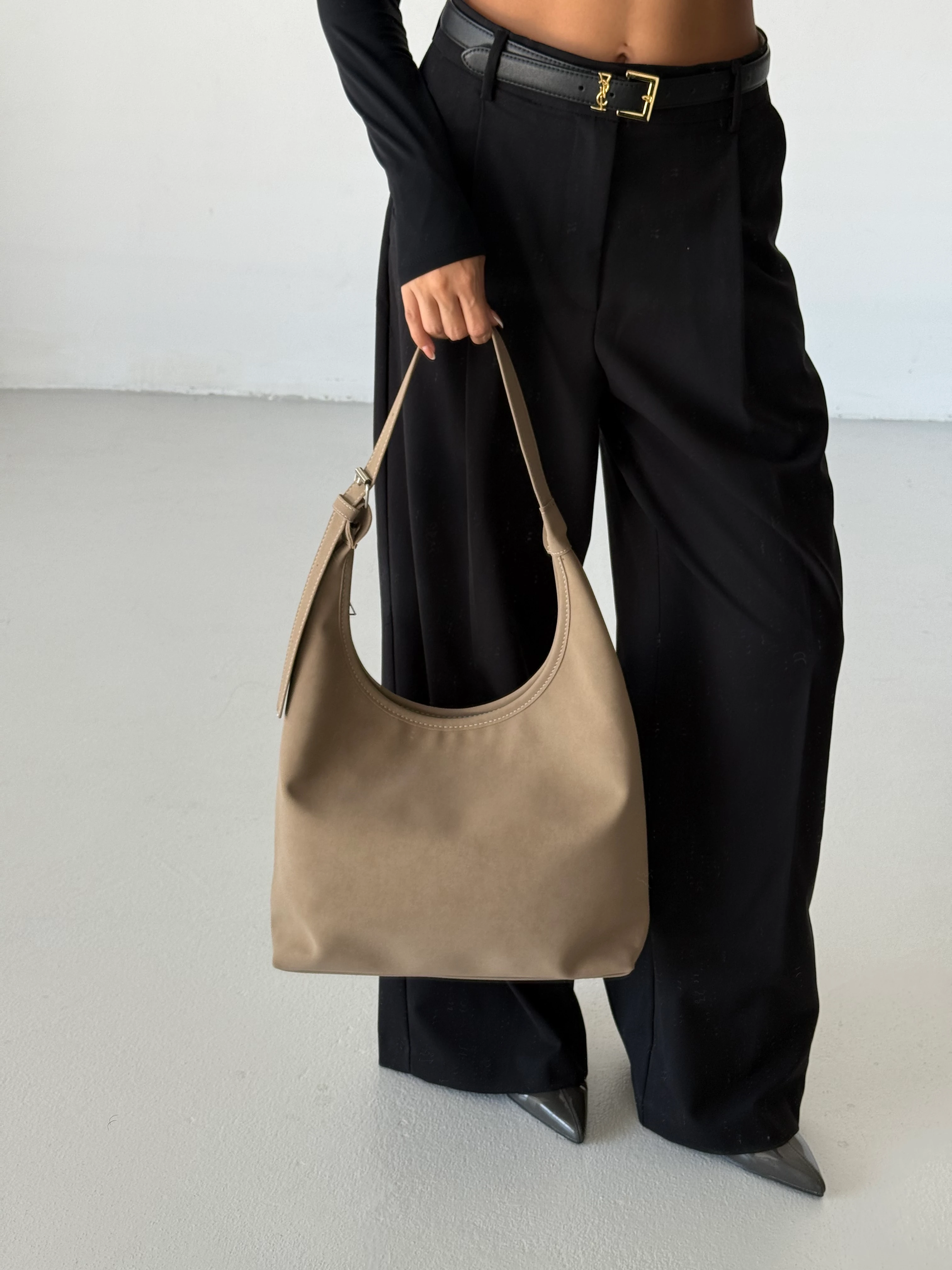 Kadın Ayarlanabilir Askılı Omuz Çantası Cove - Vizon Süet