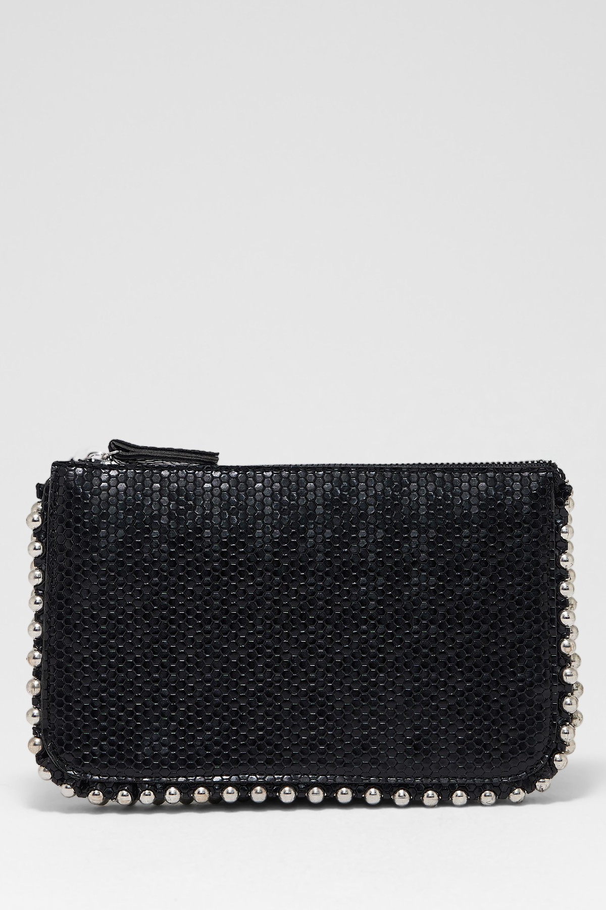 Kadın Zımbalı Çapraz Askılı Çanta Stap  - Micro Siyah