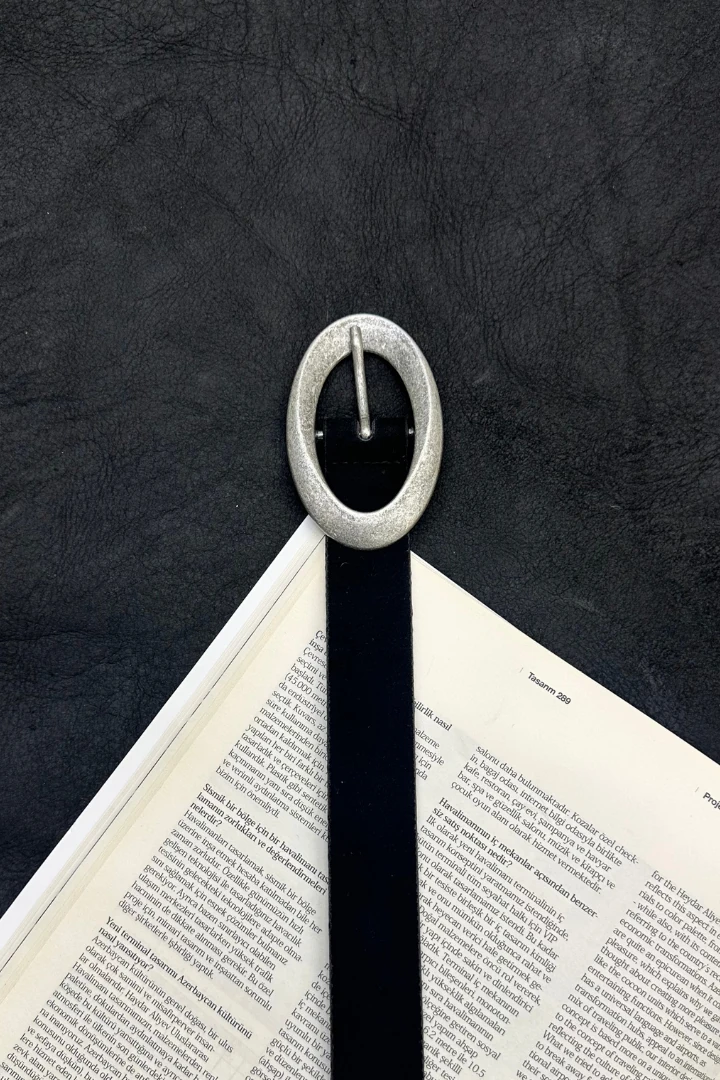 Geniş Napa Süet Kemer - Siyah