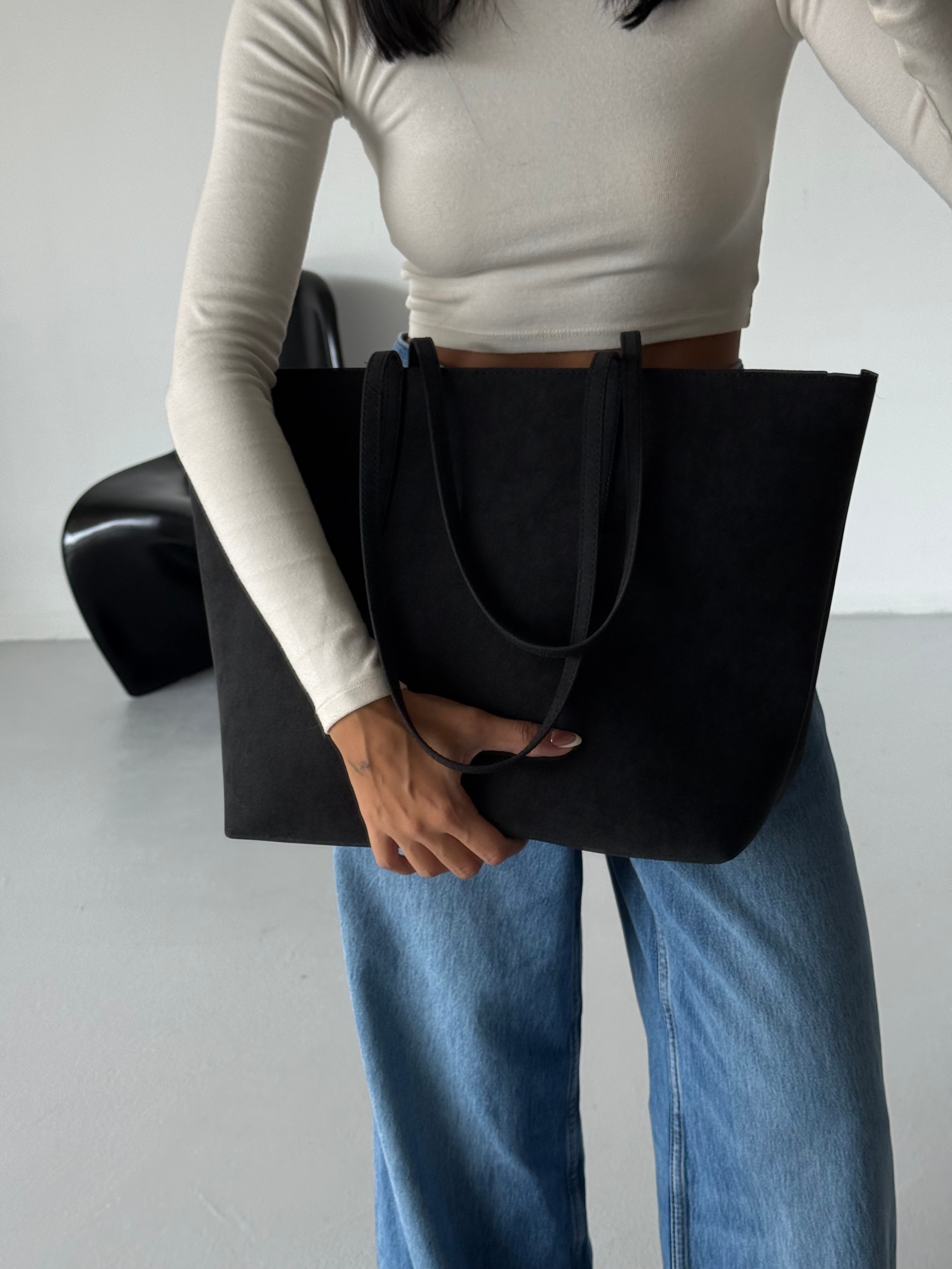 Kadın Fermuarlı Çift Saplı Shopper Omuz Çantası Sable
