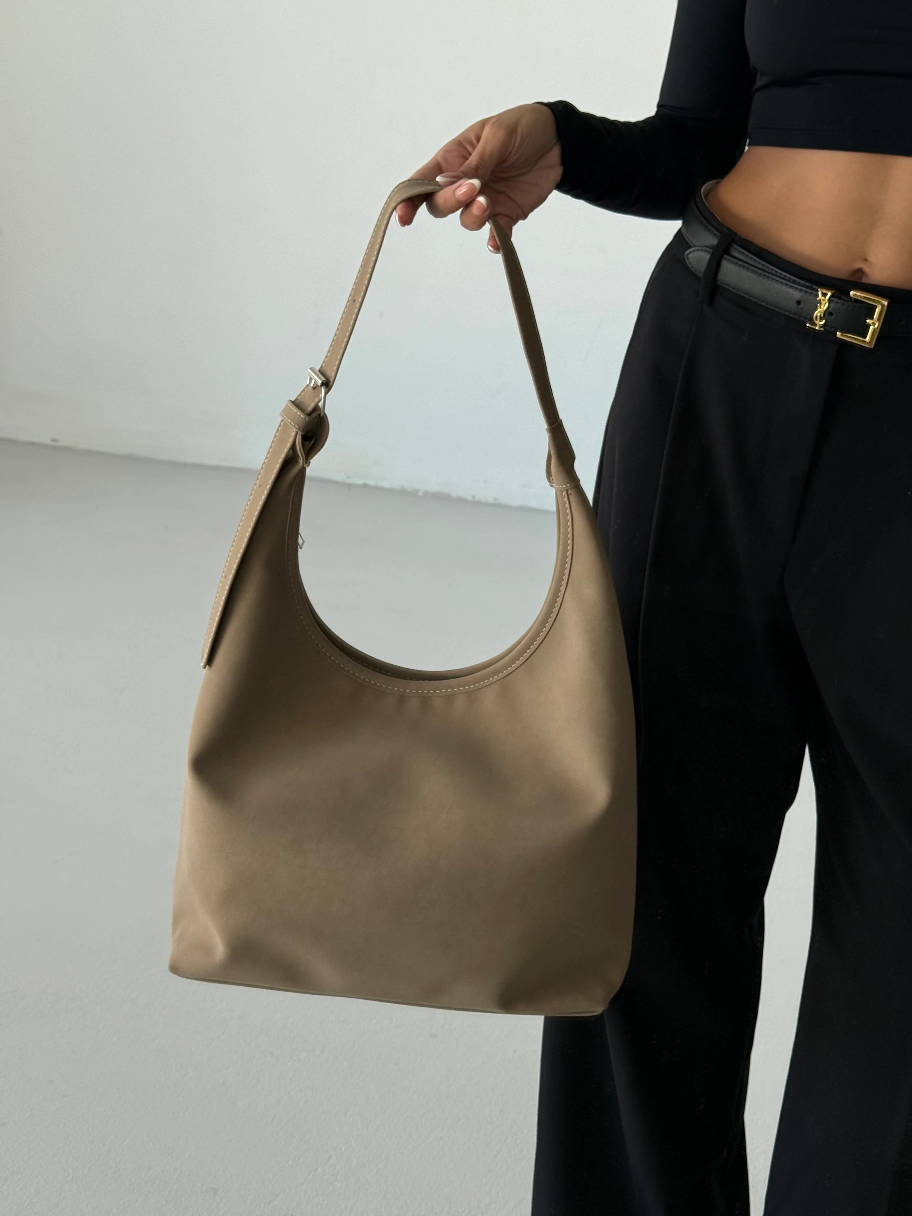 Kadın Ayarlanabilir Askılı Omuz Çantası Cove - Vizon Süet