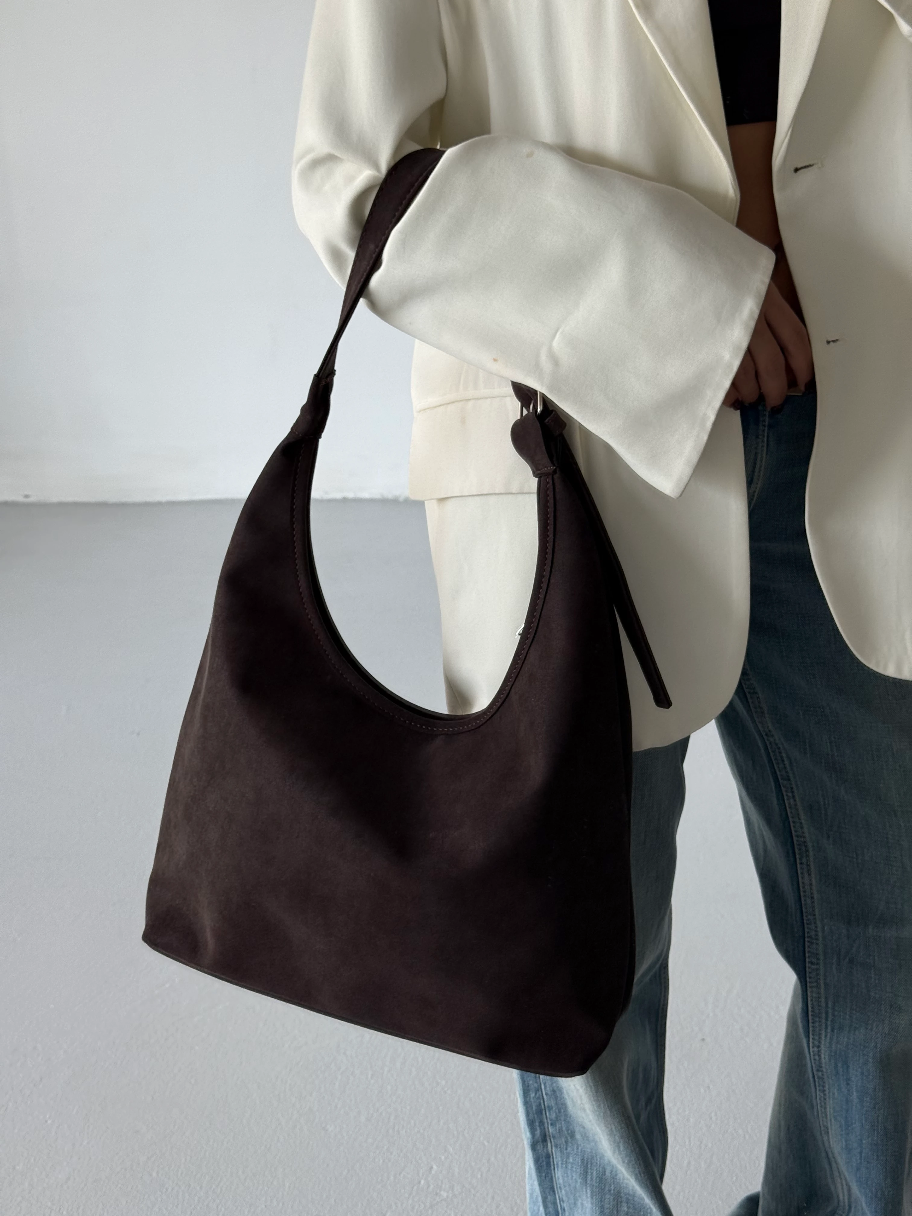 Kadın Ayarlanabilir Askılı Omuz Çantası Cove - Kahve Süet