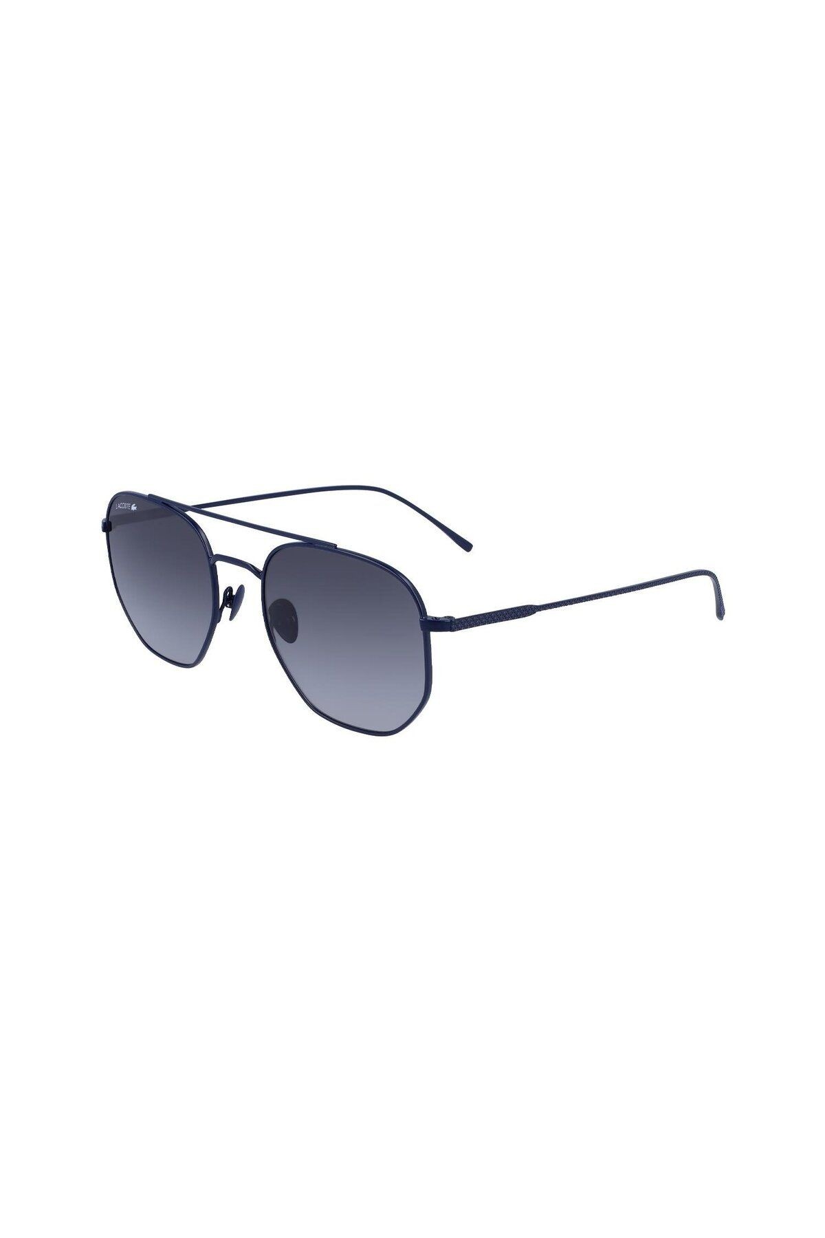 L 210s 424 54 Unisex Geometrik Lacivert Metal Güneş Gözlüğü