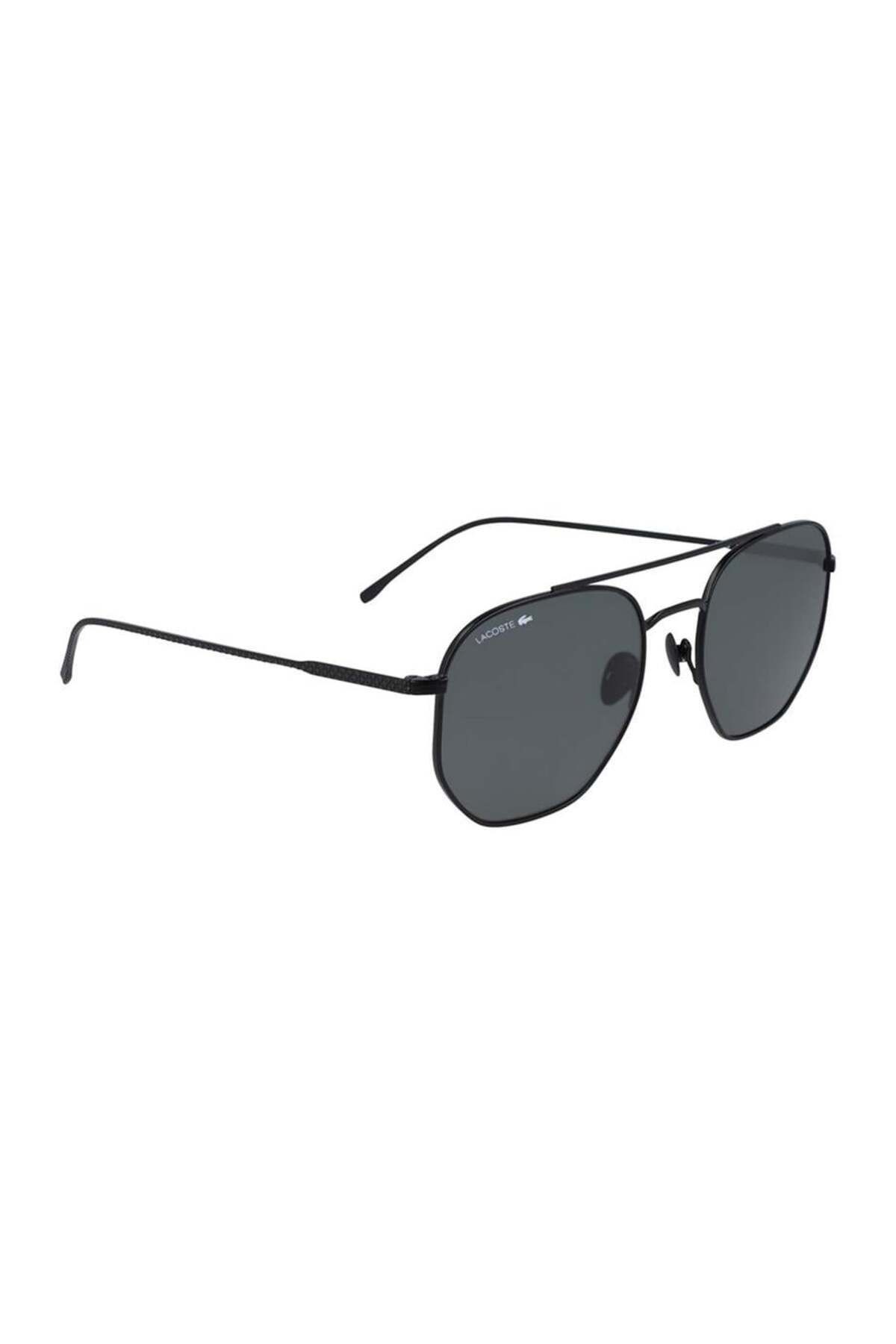 L 210s 002 54 Unisex Geometrik Siyah Metal Güneş Gözlüğü