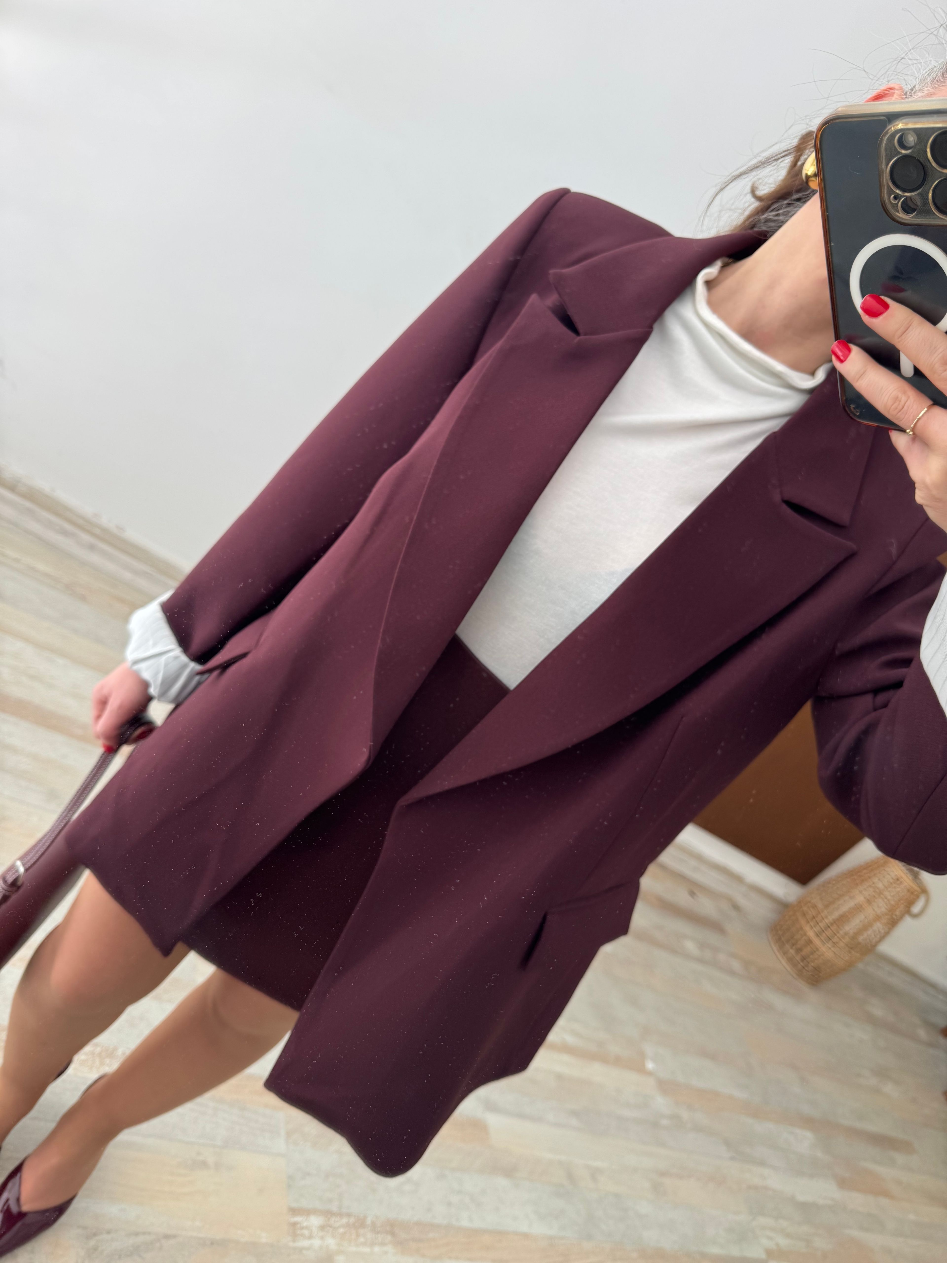 Bordo Blazer Ceket