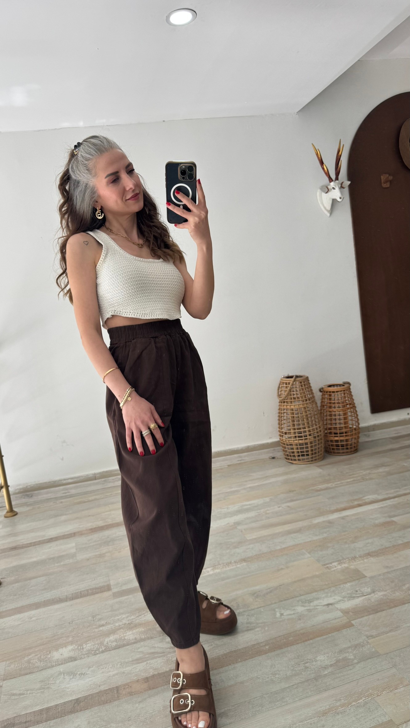 Acıkahve Şalvar Pantolon