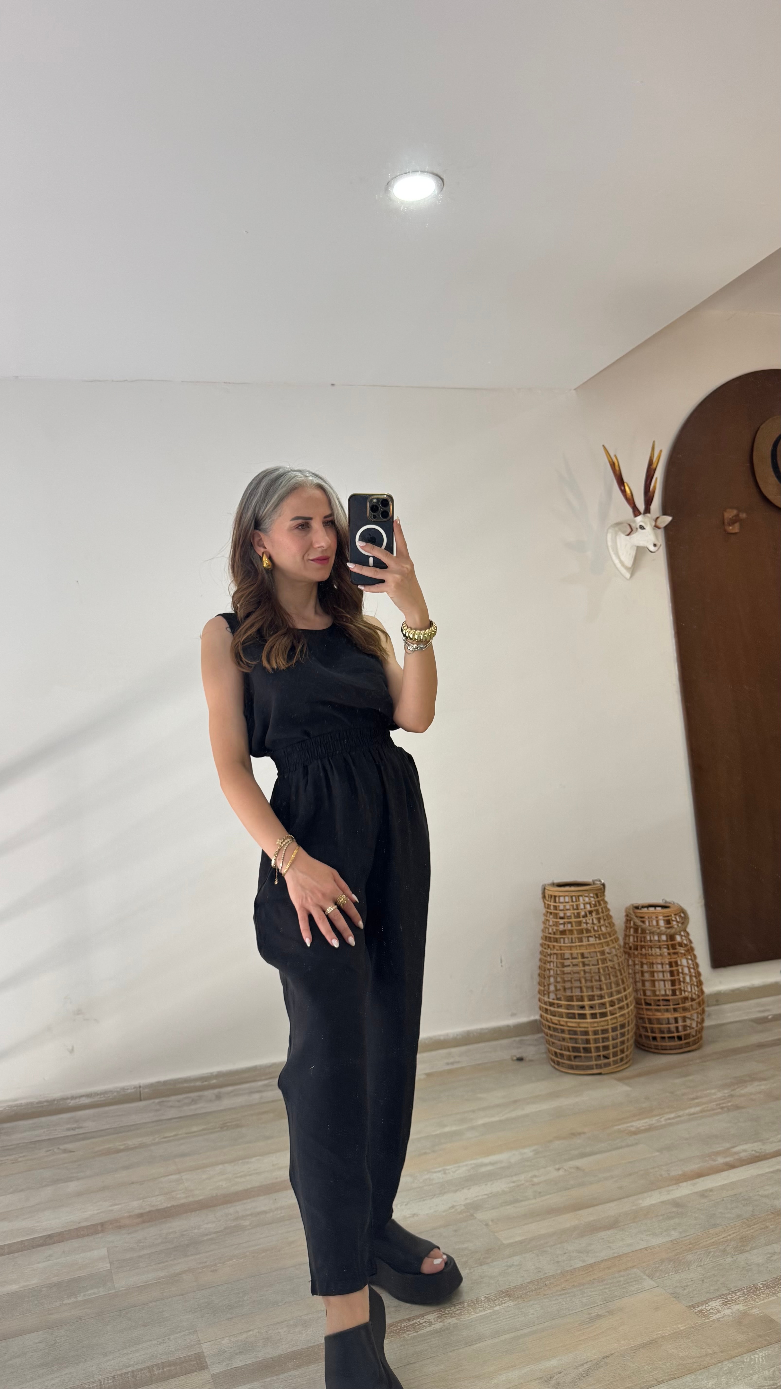 Siyah Tensel Kumaş Takım