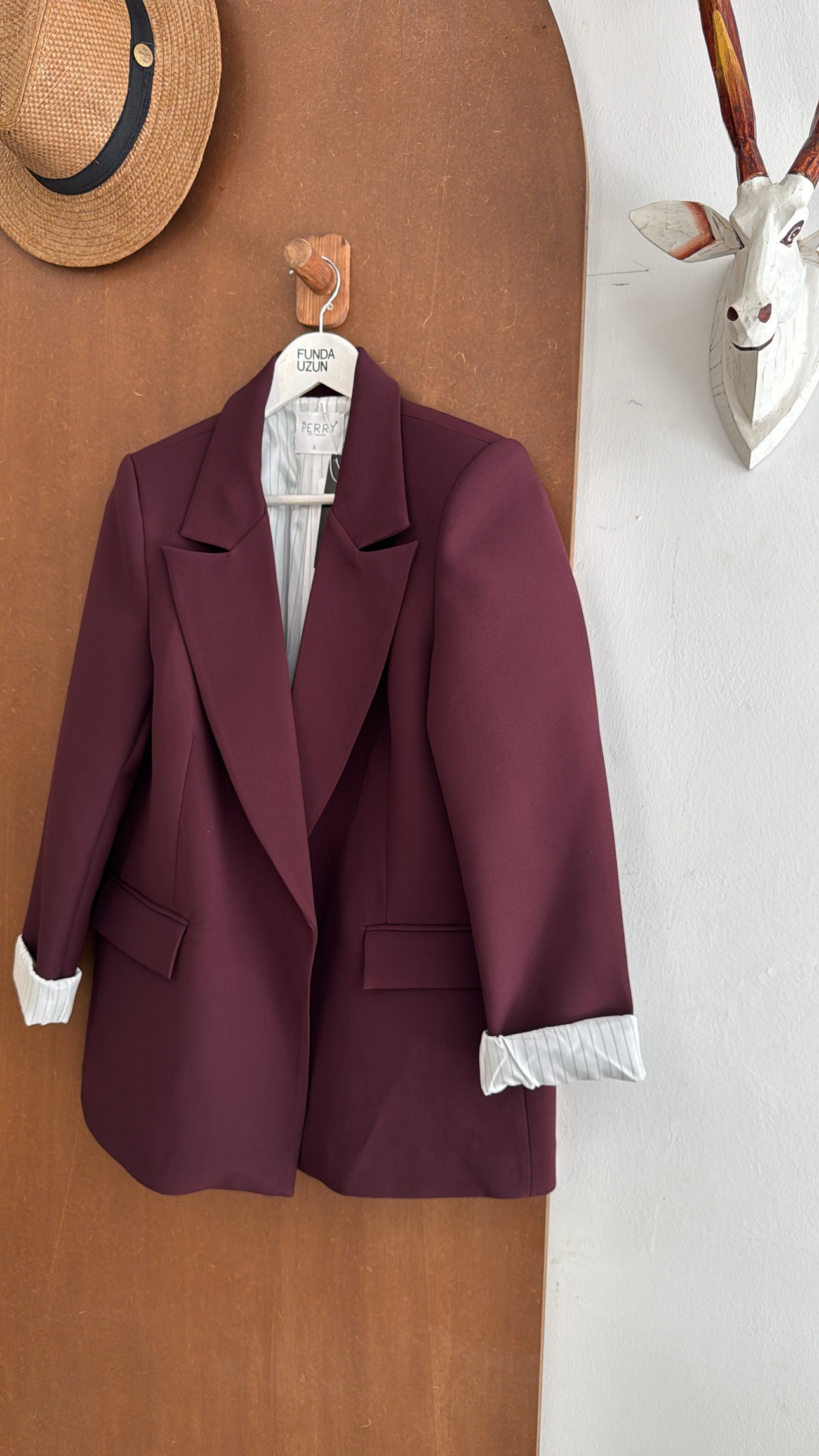 Bordo Blazer Ceket