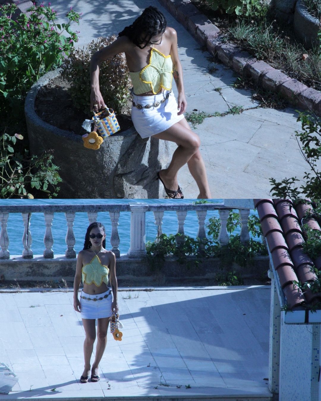 BUTTER YELLOW FLOWER CROCHET TOP