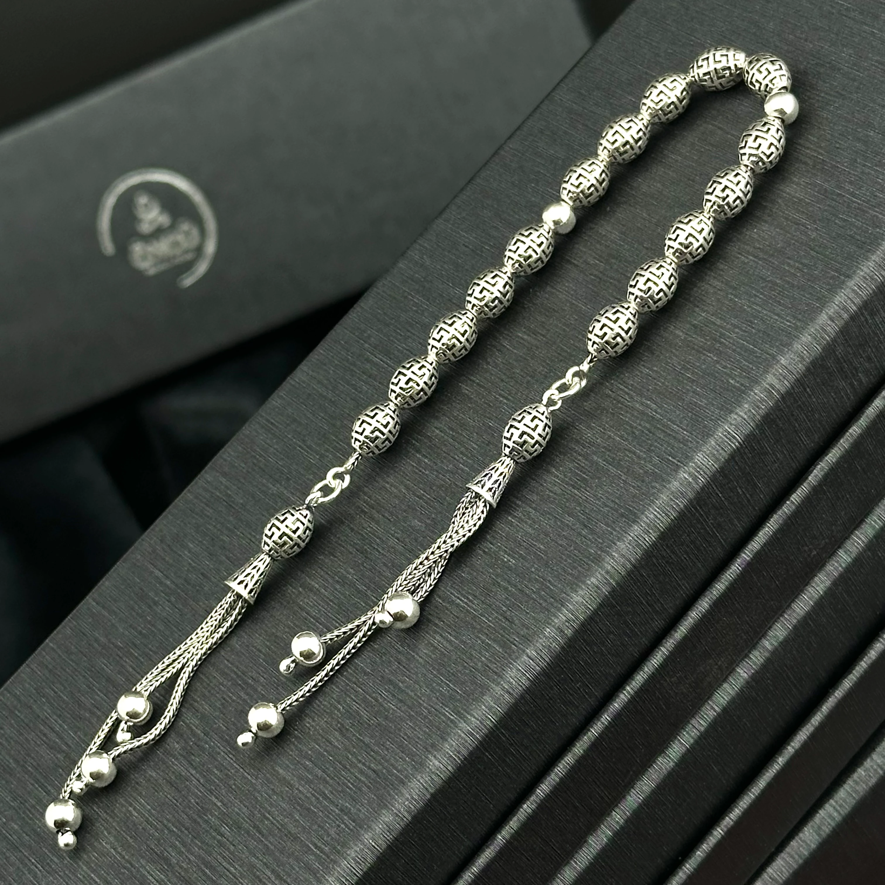 Fizyon İşçiliği İle 925 Ayar Gümüş Zaza Tesbih