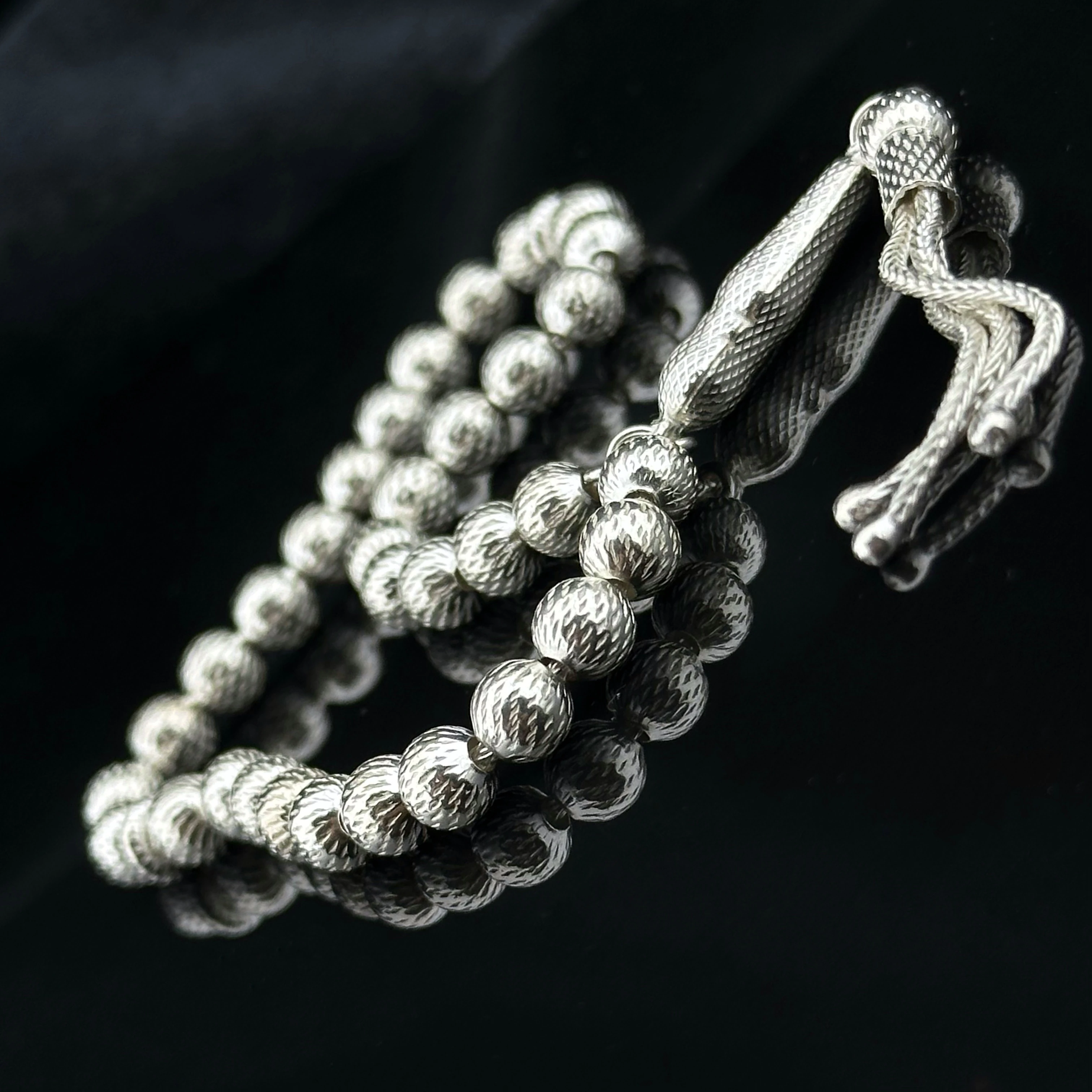 925 Ayar Gümüş Dört Parmak Çekim 33’lü Tesbih 