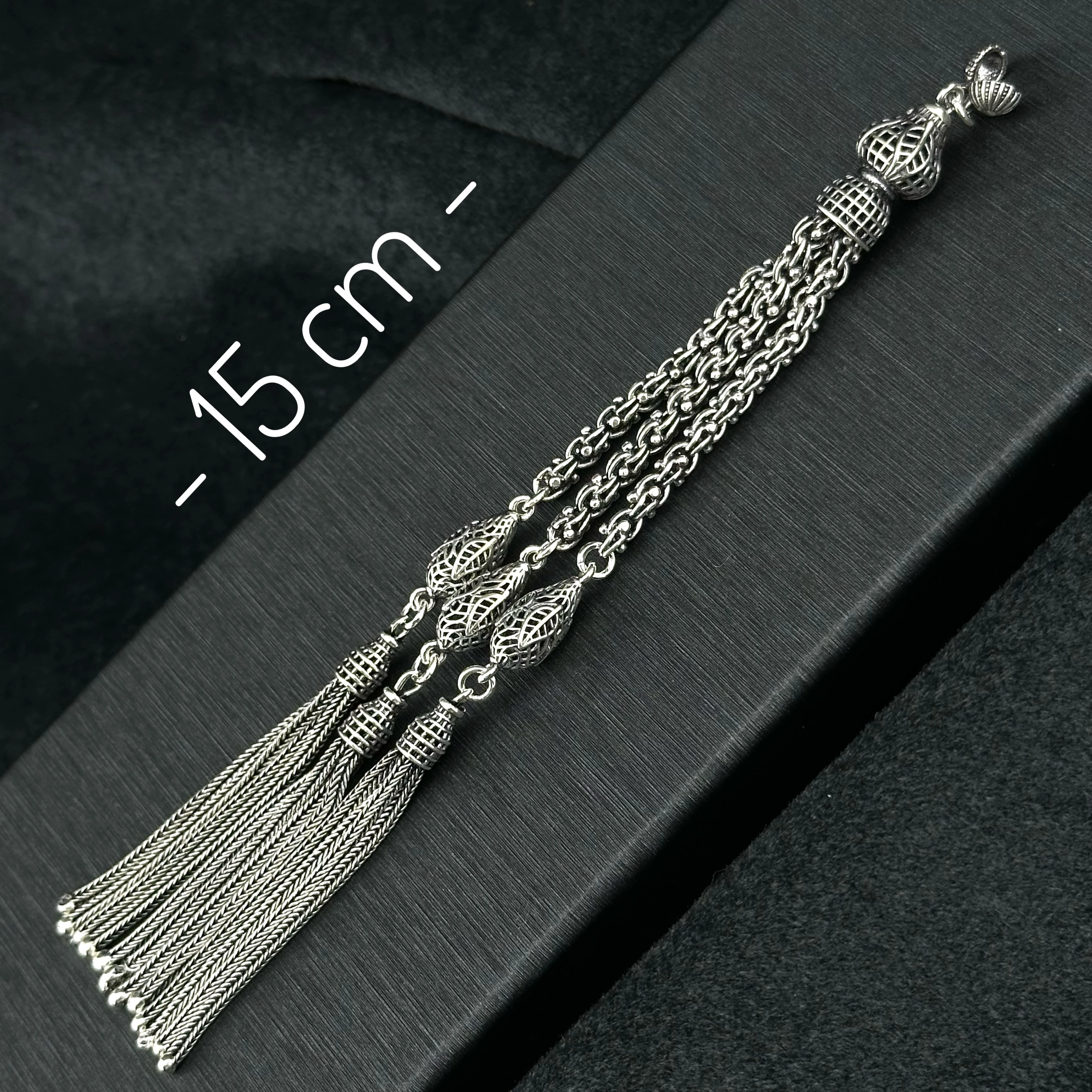 Füzyon İşçilikli 925 Ayar Gümüş Püskül