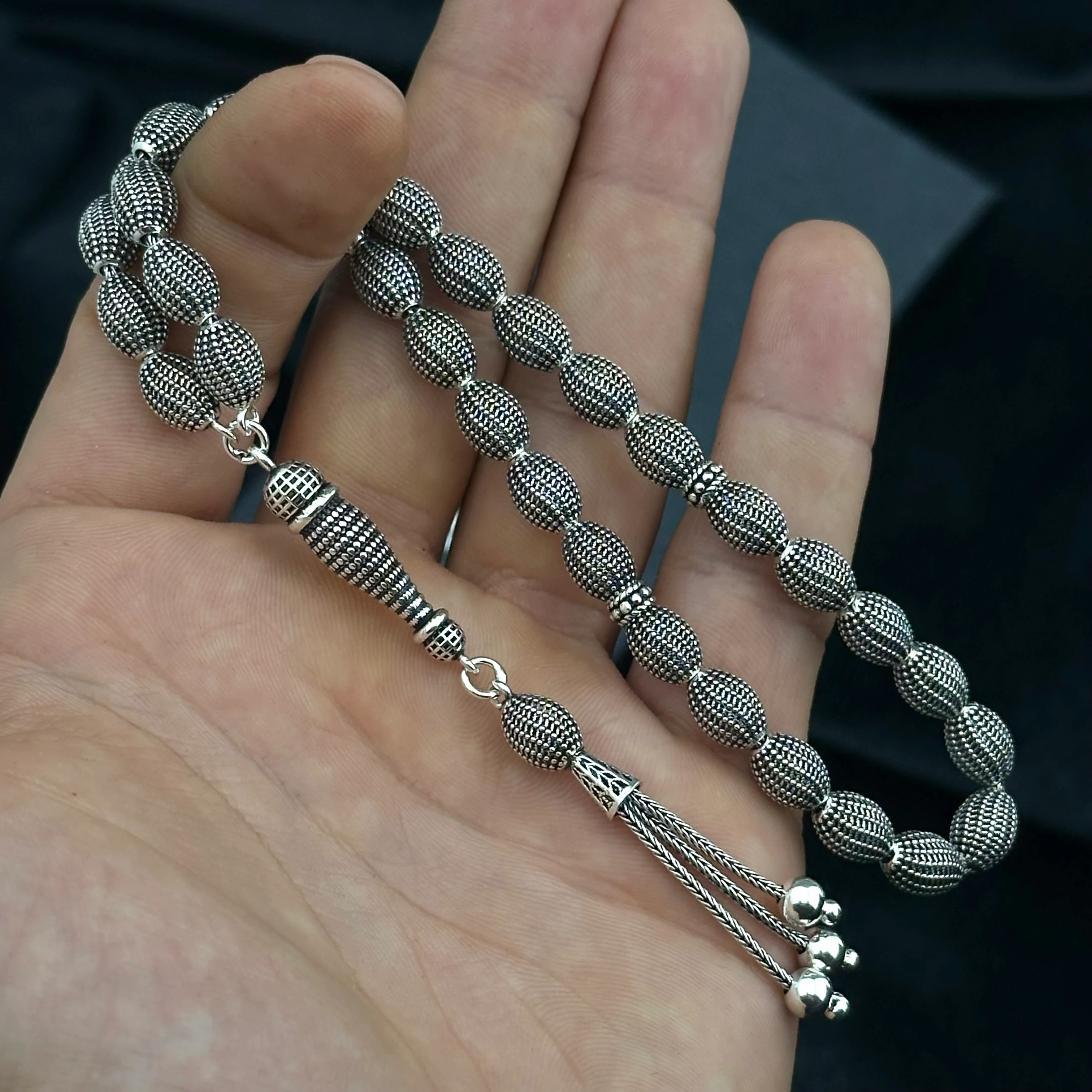 Fizyon İşçiliği İle 925 Ayar Gümüş Tesbih