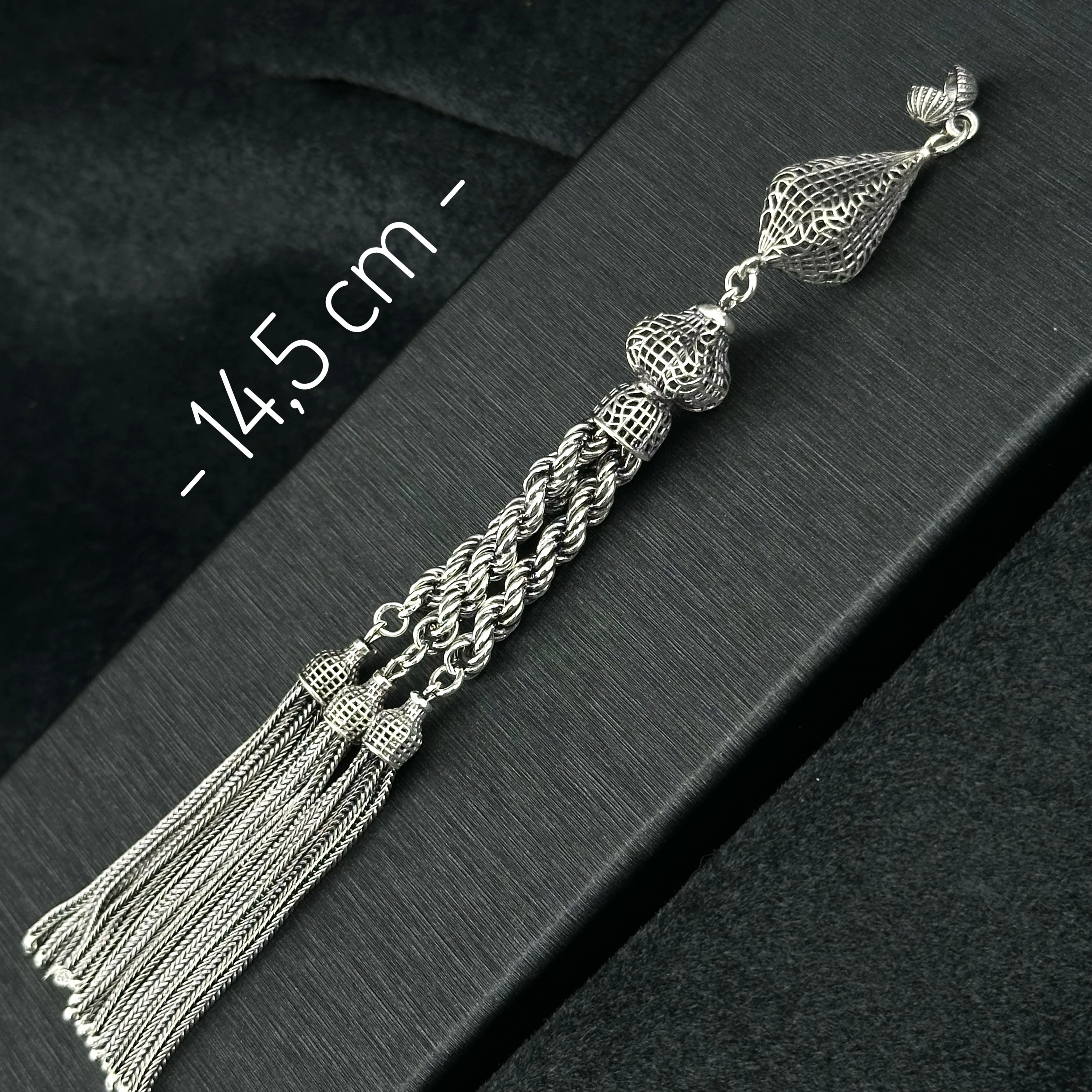 Füzyon İşçilikli 925 Ayar Gümüş Püskül