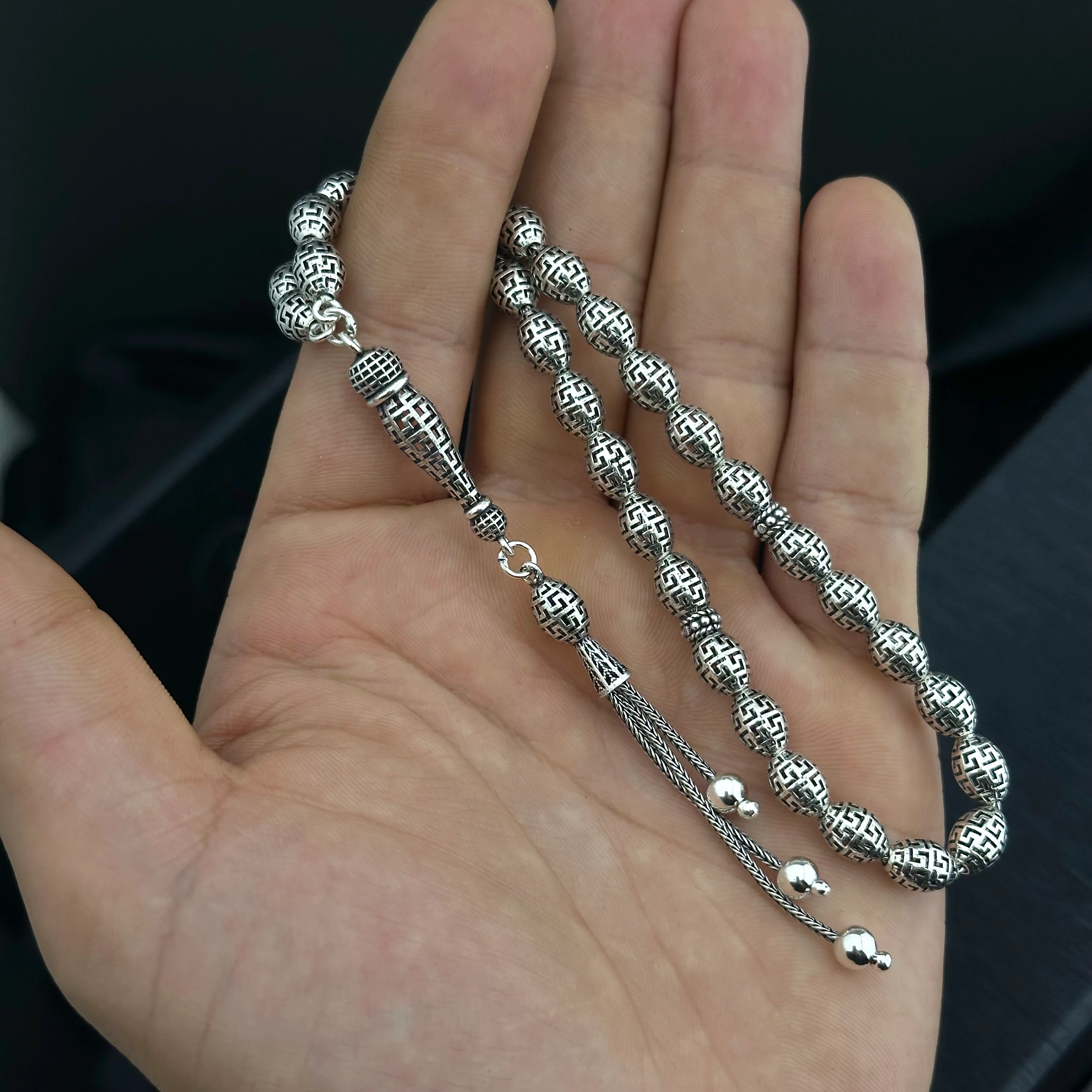 Fizyon İşçiliği İle 925 Ayar Gümüş Tesbih