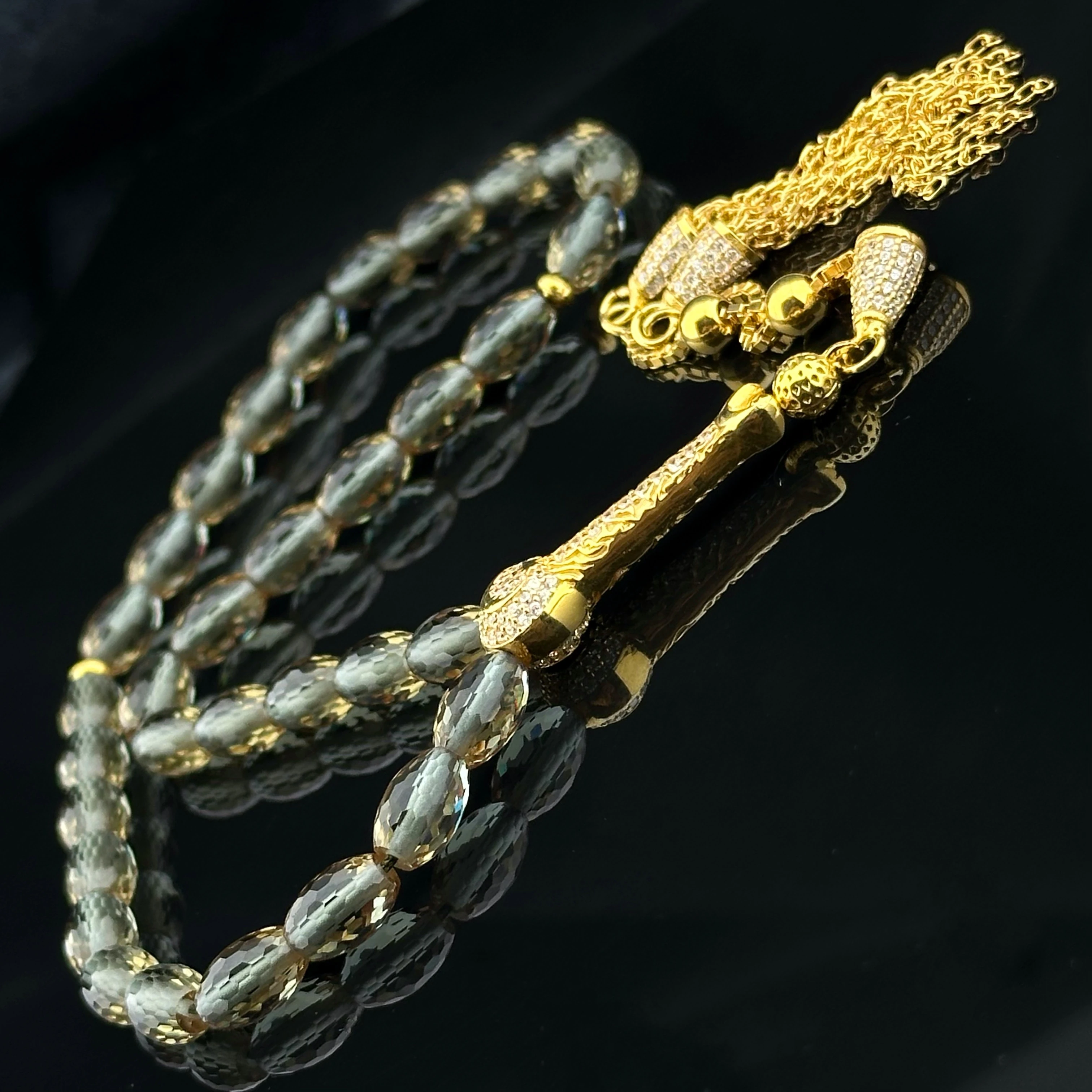 Diamond Class Natural Zultanit Taşı Tesbih 