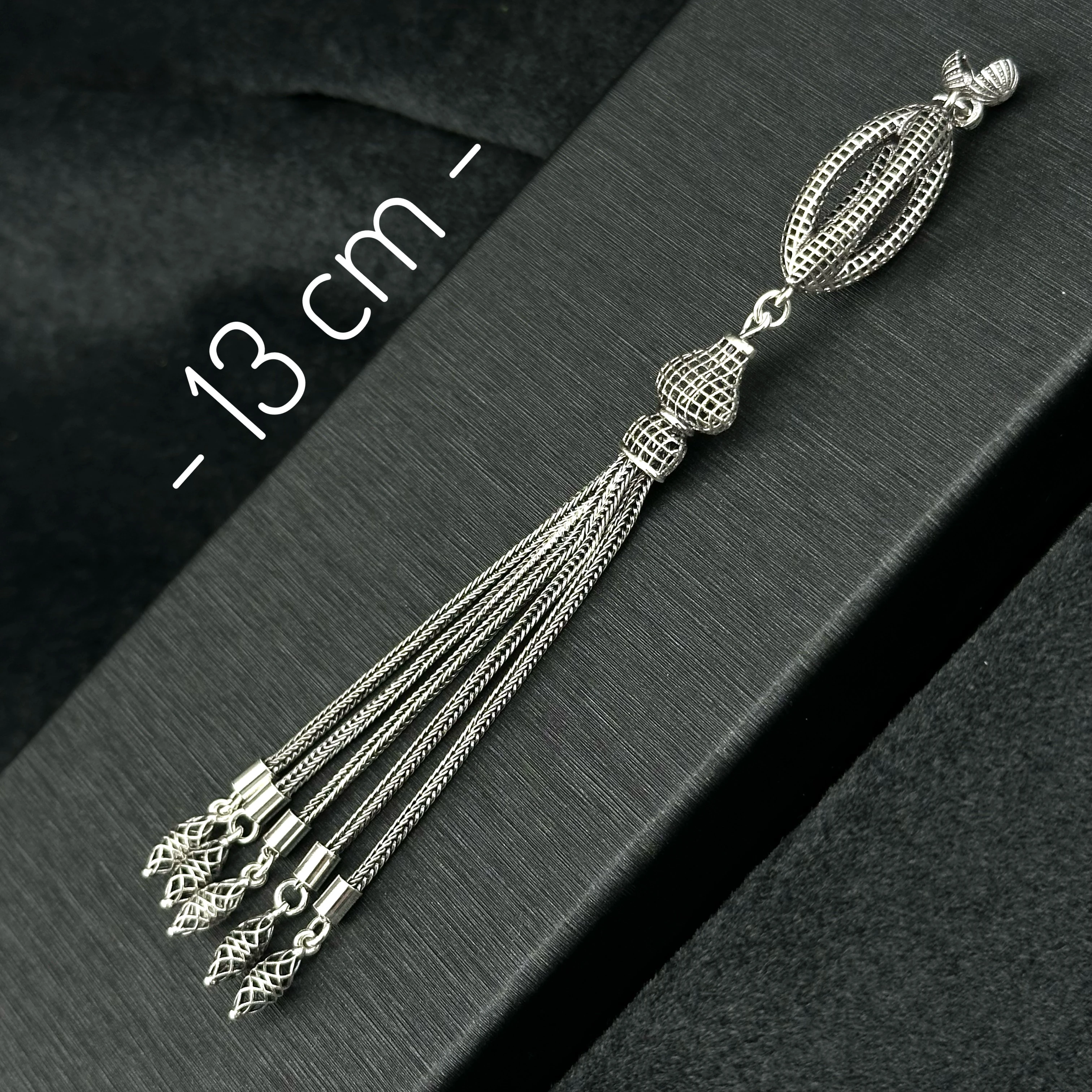 Füzyon İşçilikli 925 Ayar Gümüş Püskül 