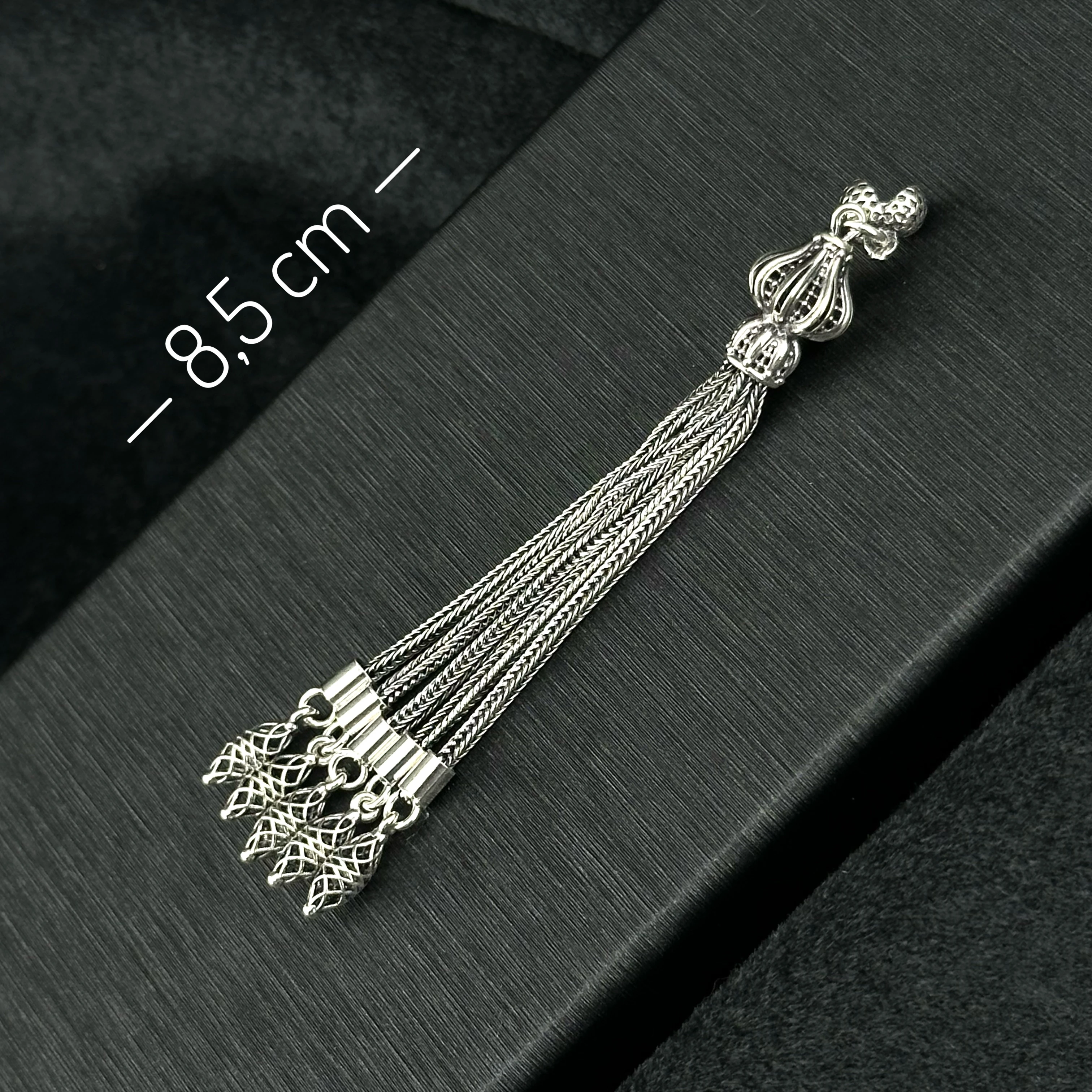 Füzyon İşçilikli 925 Ayar Gümüş Püskül