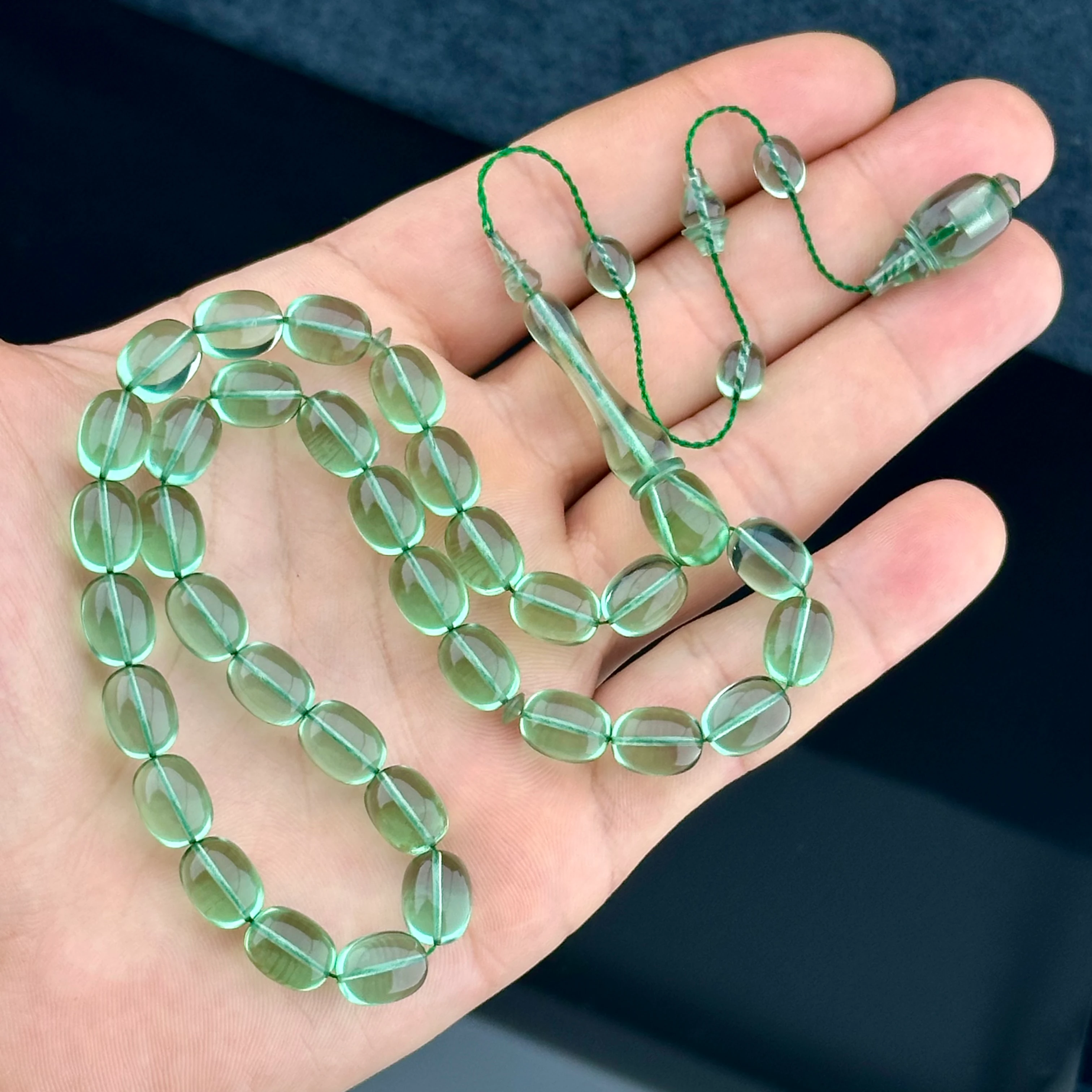 Özel Alman Formül Su Yeşili Çubuk Katalin Tesbih 