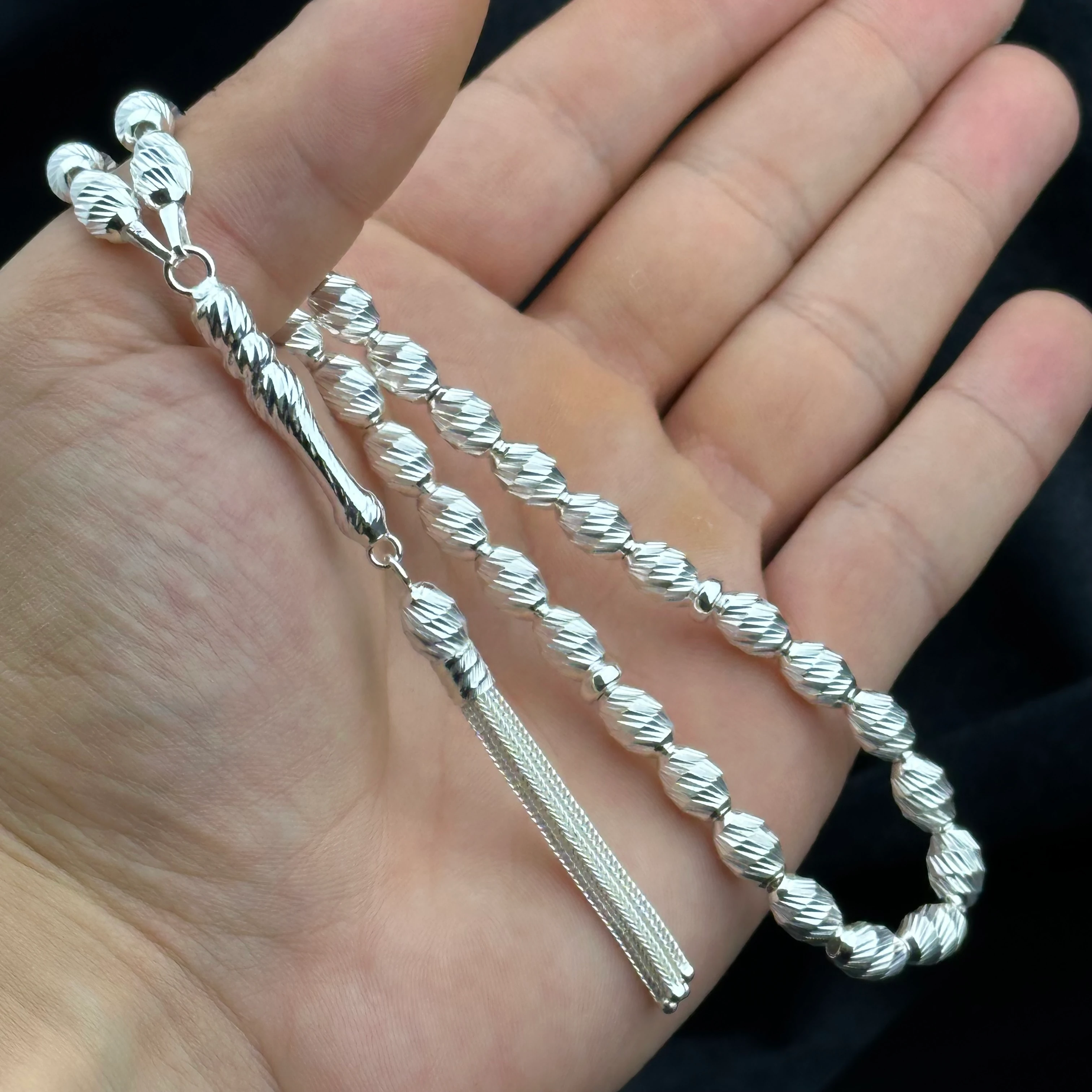 Kalemkâr 925 Ayar Gümüş Tesbih