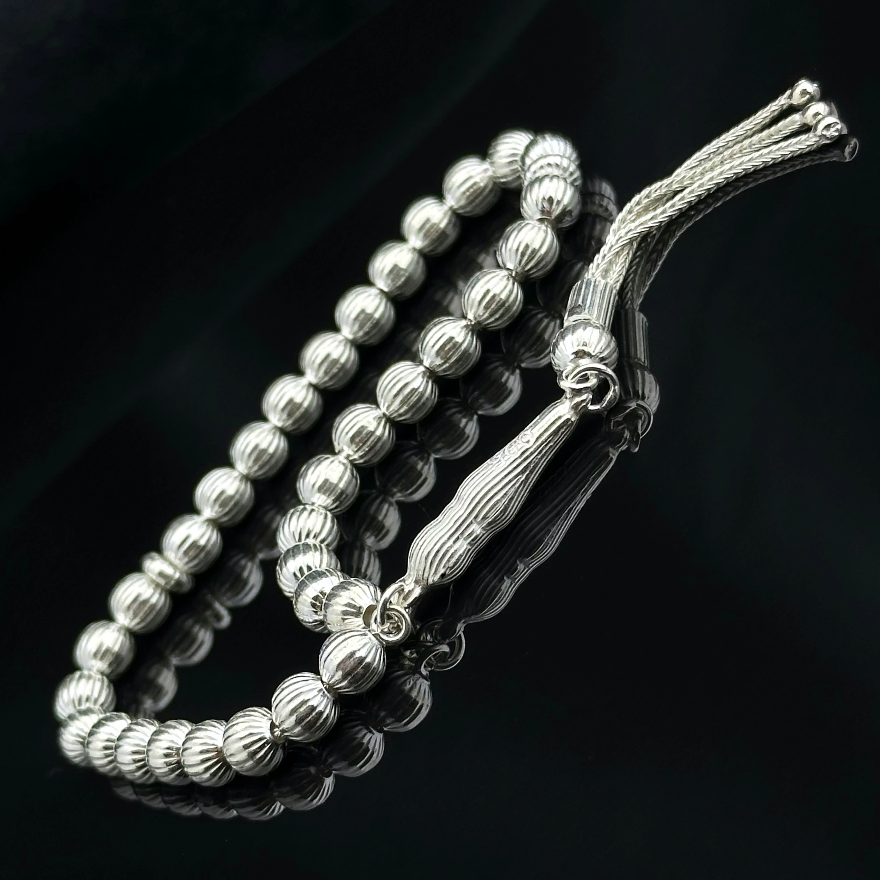 925 Ayar Gümüş Dört Parmak Çekim 33’lü Tesbih