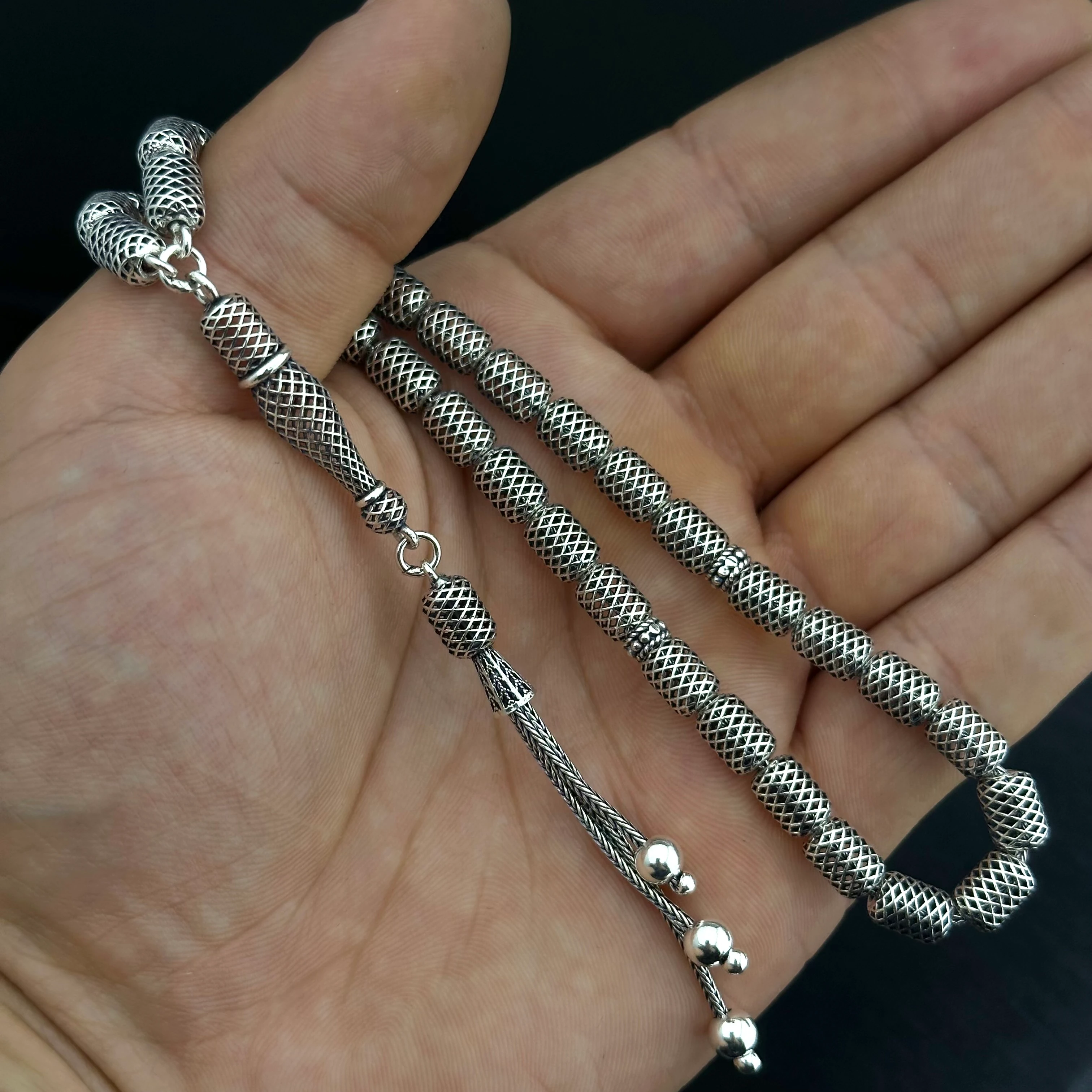 Fizyon İşçiliği İle 925 Ayar Gümüş Tesbih