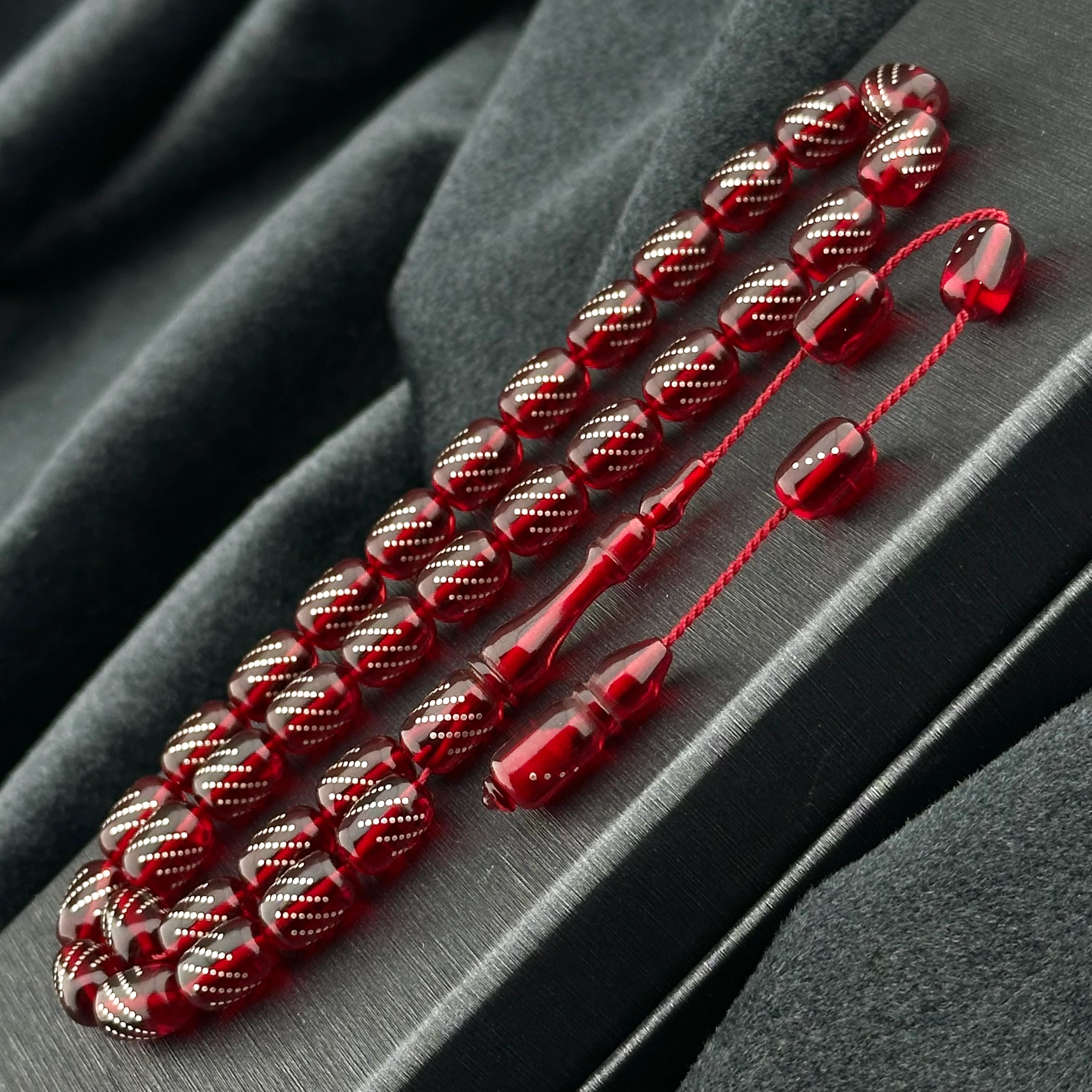 925 Ayar Gümüş İşlemeli Ateş Kehribar 