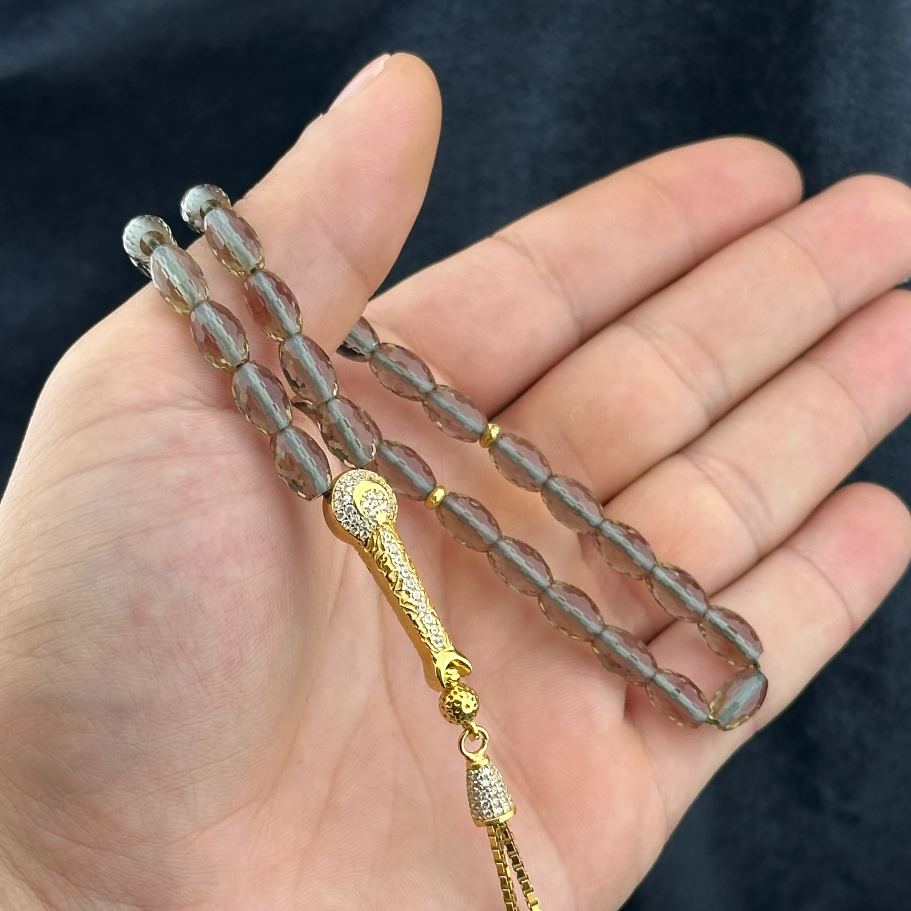 Diamond Class Natural Zultanit Taşı Tesbih 