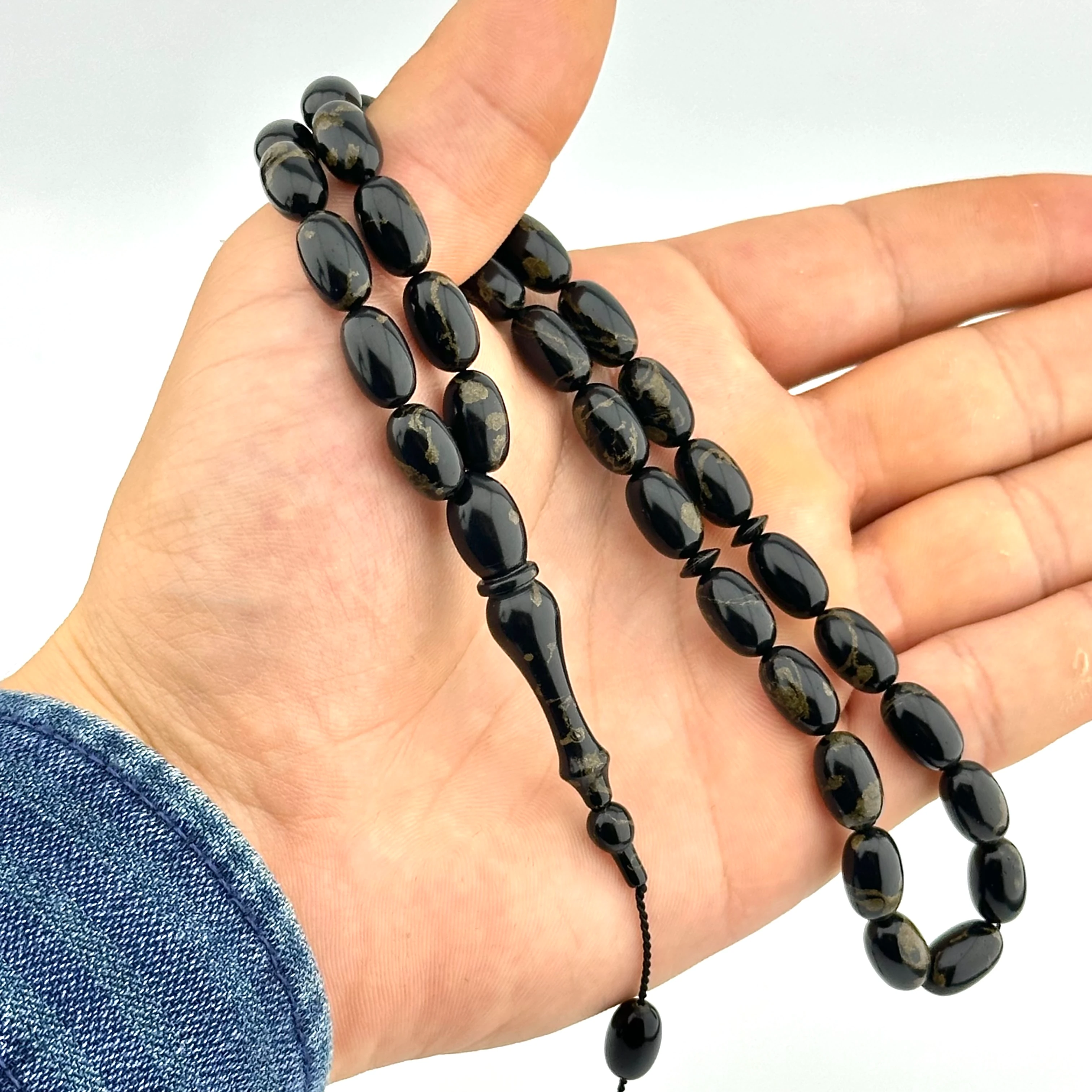 Varaklı Siyah Arizona Katalin Tesbih 