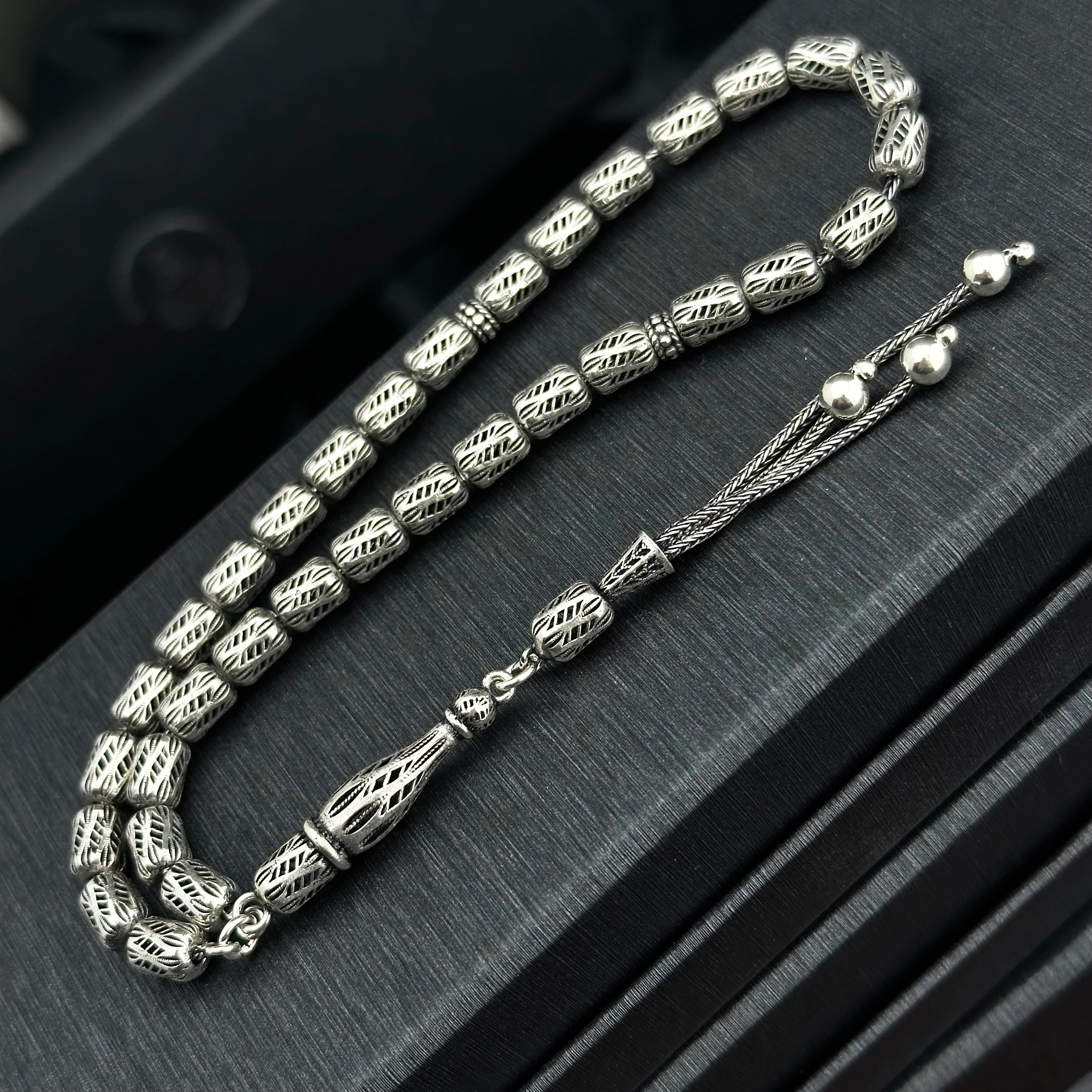 Fizyon İşçiliği İle 925 Ayar Gümüş Tesbih