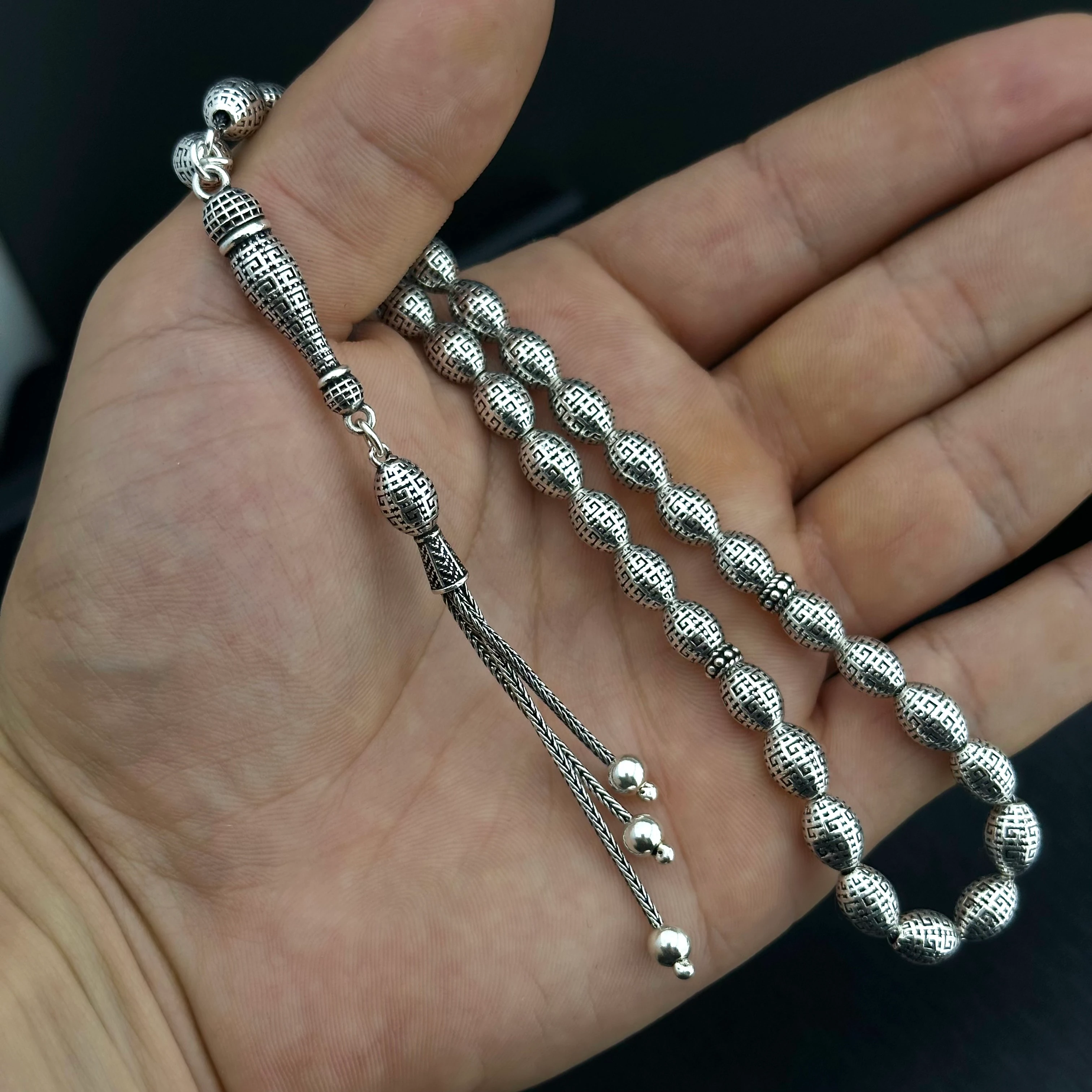 Fizyon İşçiliği İle 925 Ayar Gümüş Tesbih