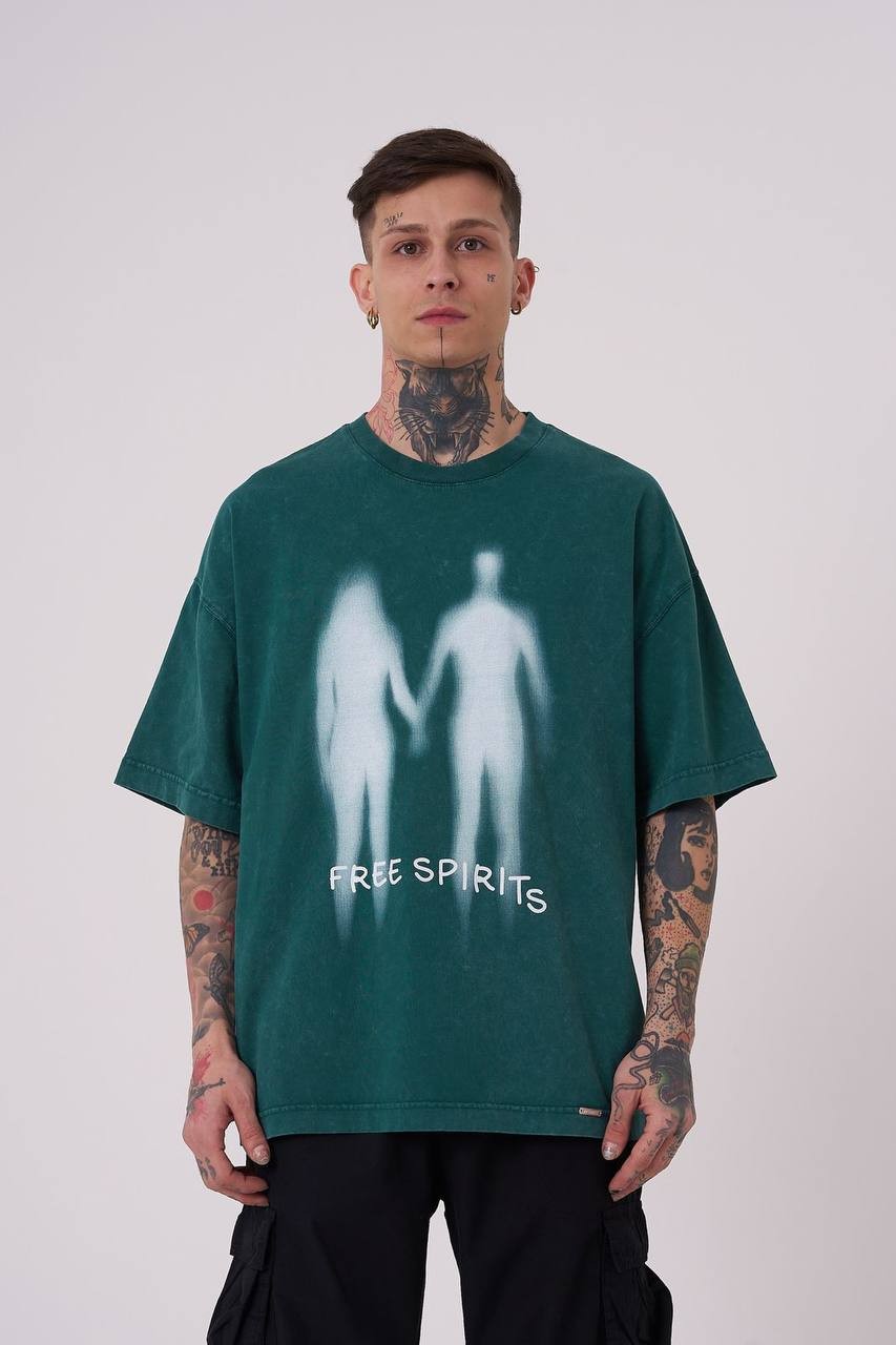 Unisex Yıkamalı Luxury Oversize T-shirt - Petrol Yeşili