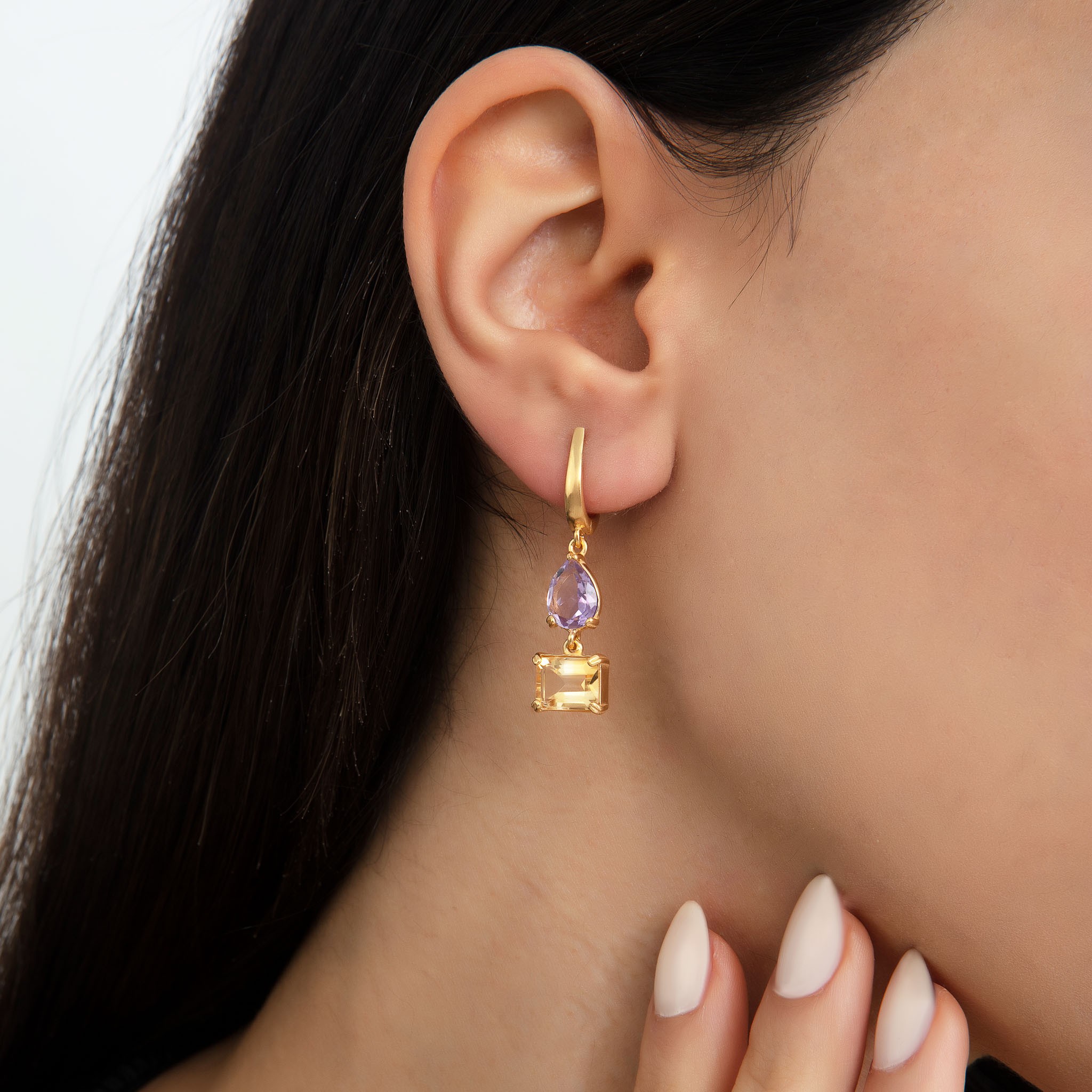 Giselle Amethyst & Citrine Earrings