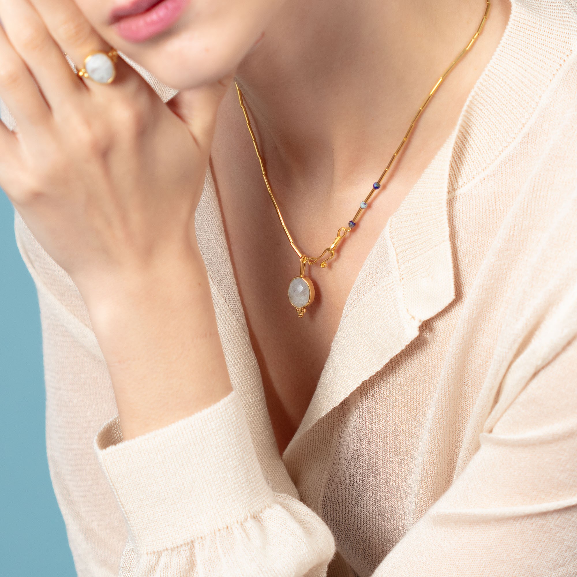 Helen Necklace with Moonstone Pendant