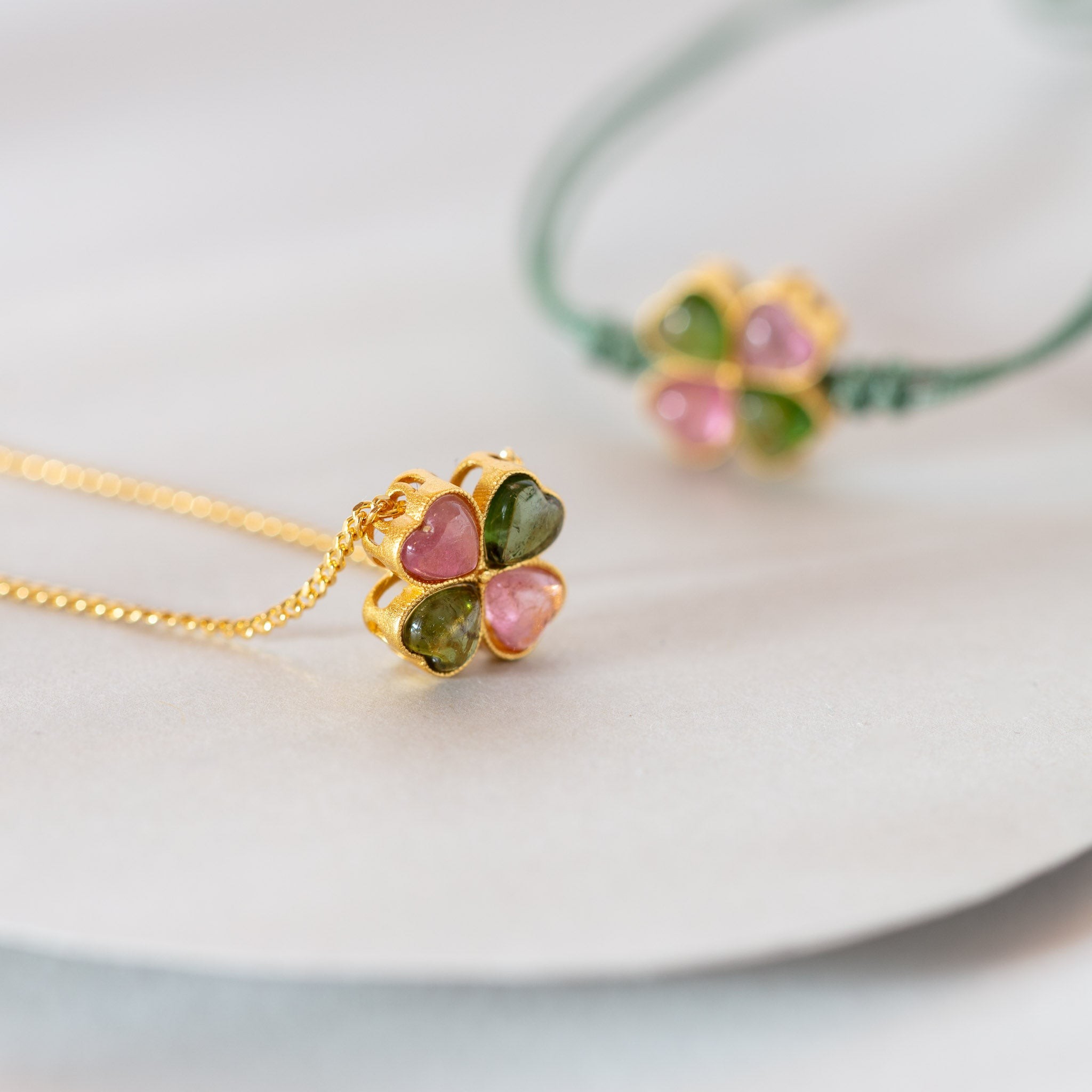 Tourmaline Clover Pendant