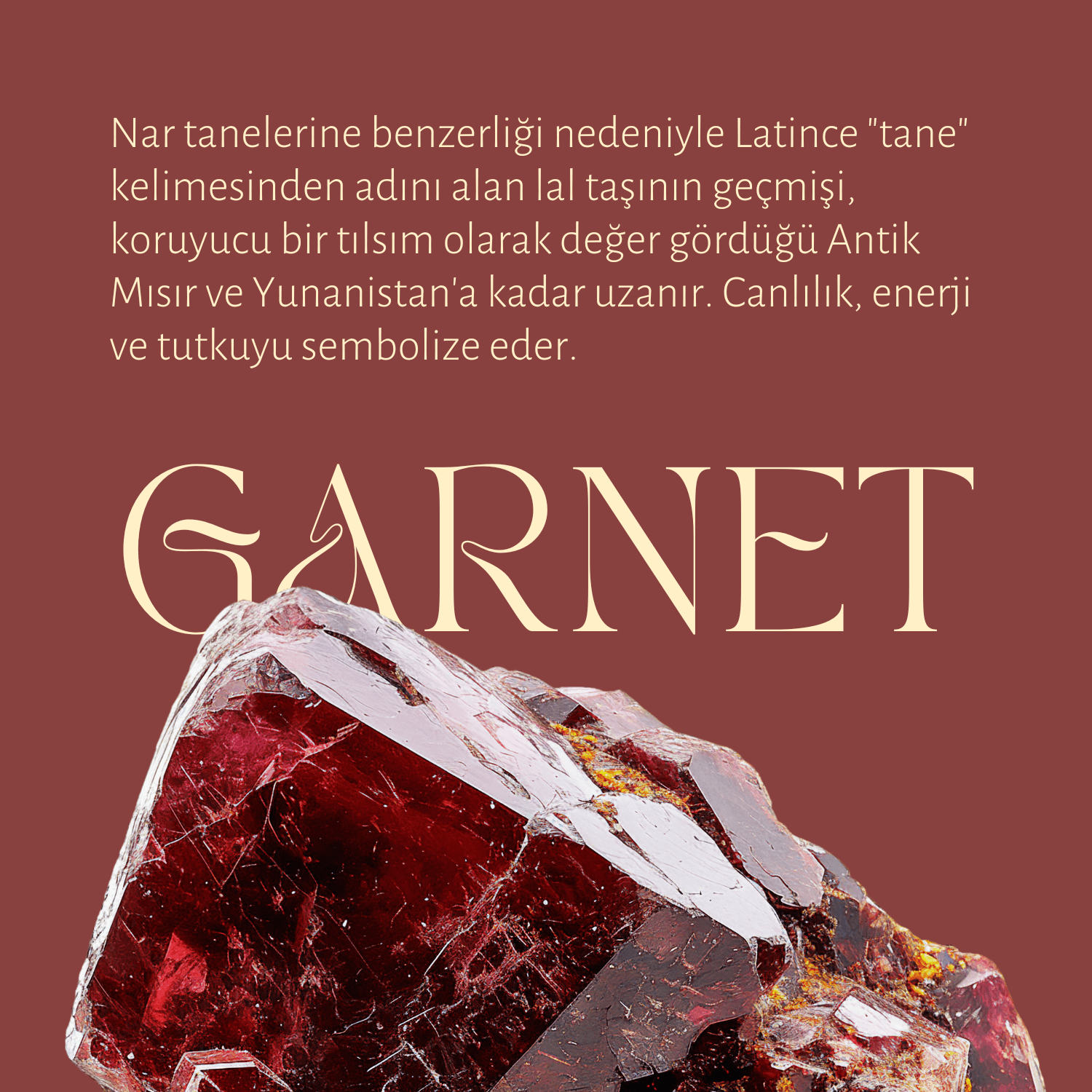 Garnet Kalp Küpe