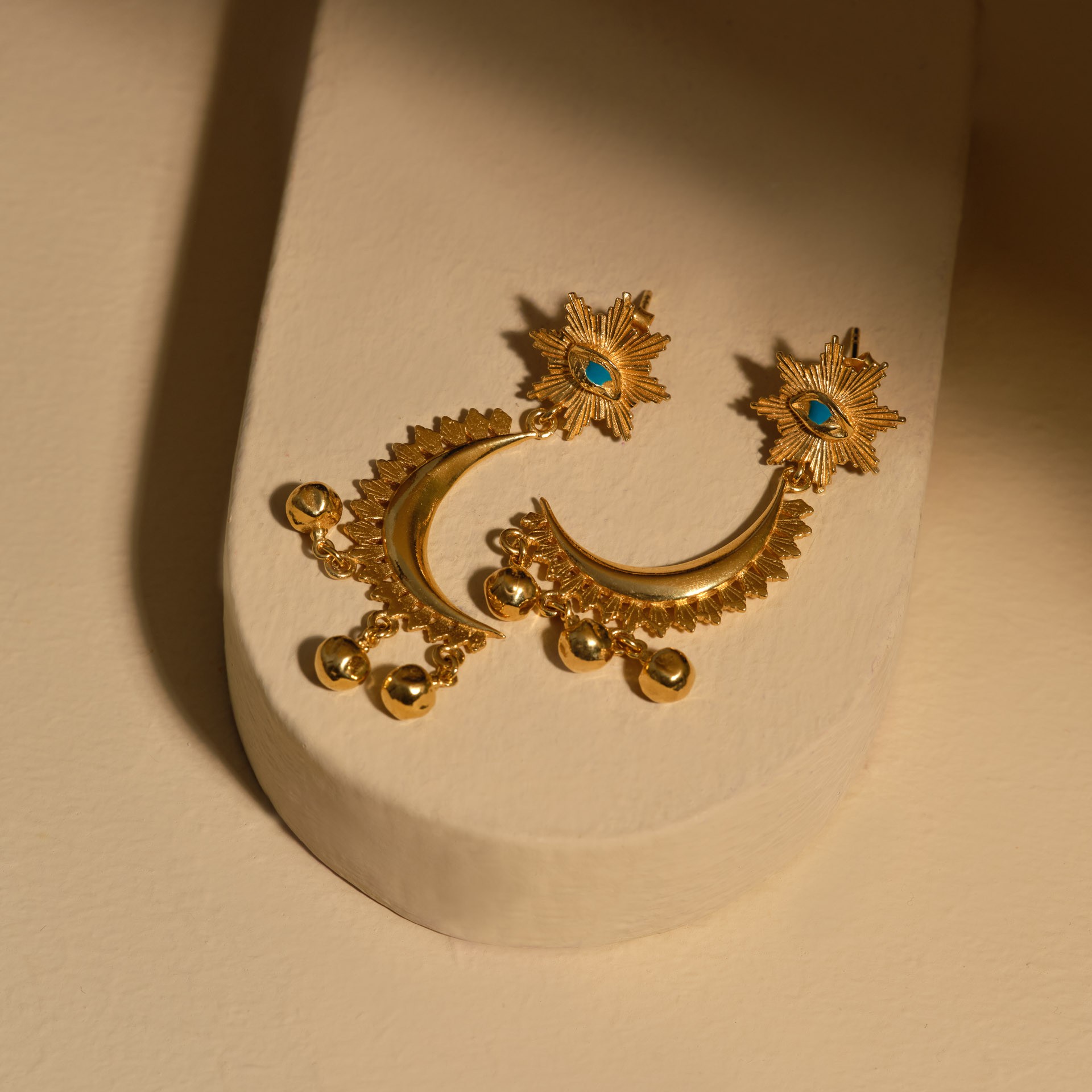 Crescent & Pomegranate Earrings