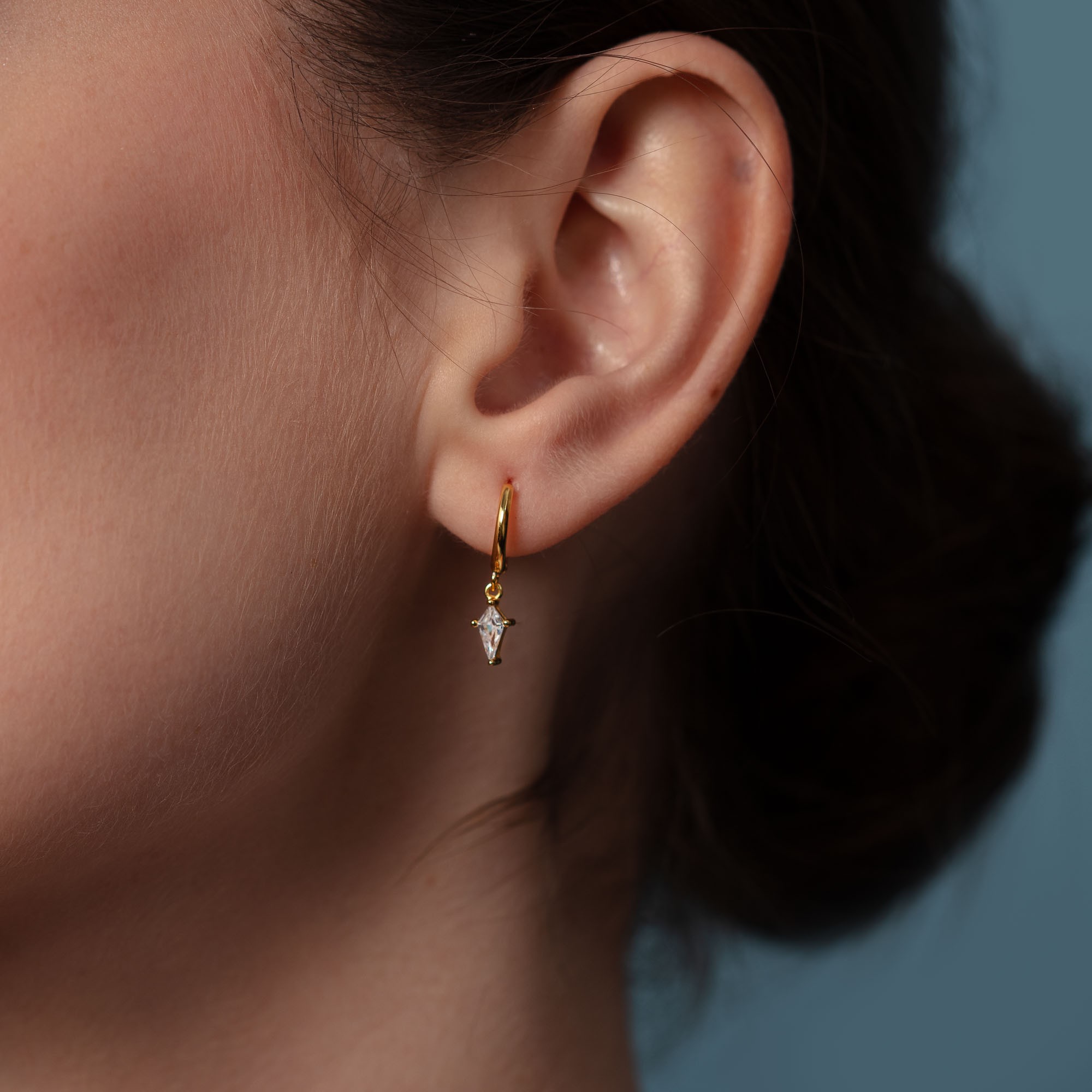 Mini Drop Hoop Earrings 