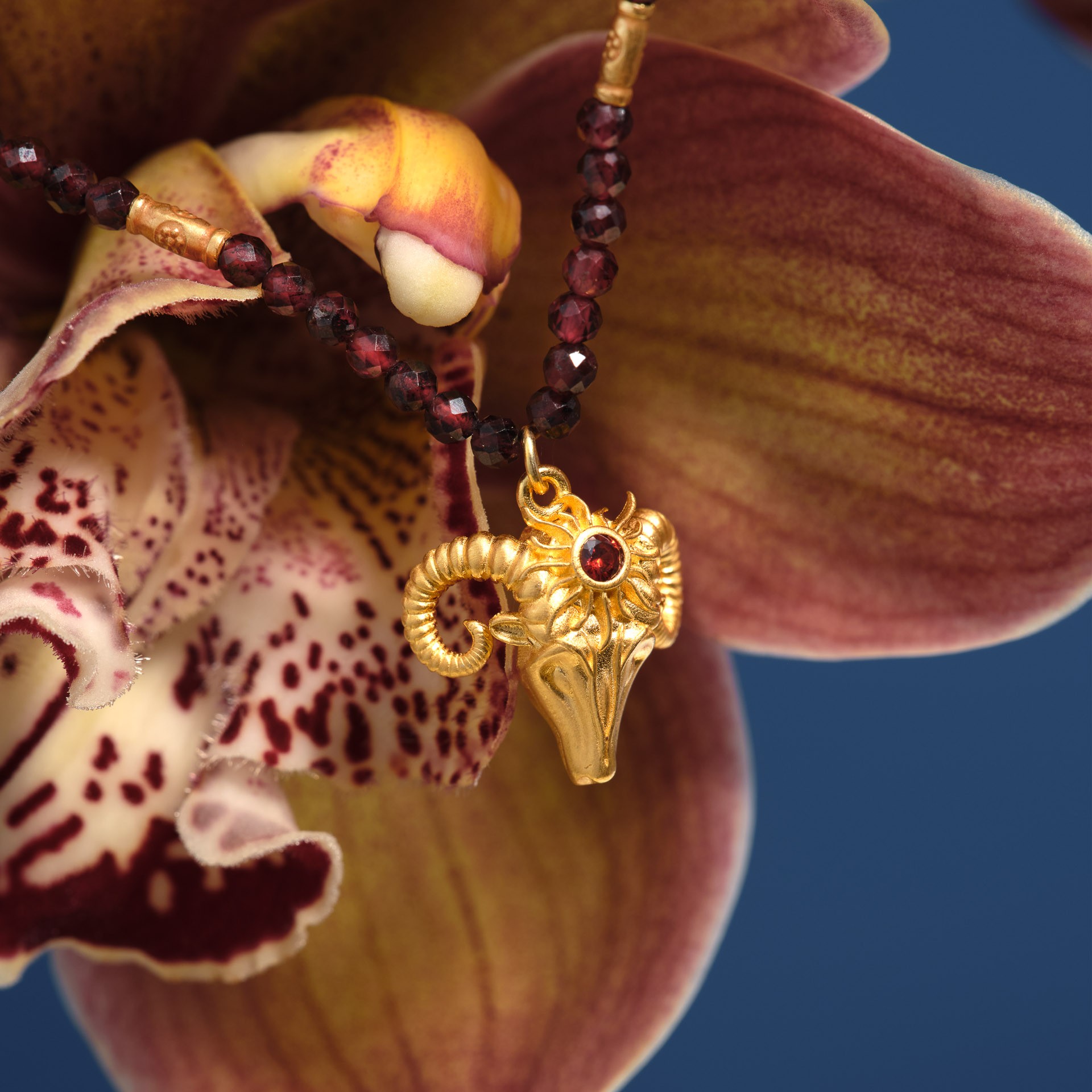 The Ram Garnet Necklace