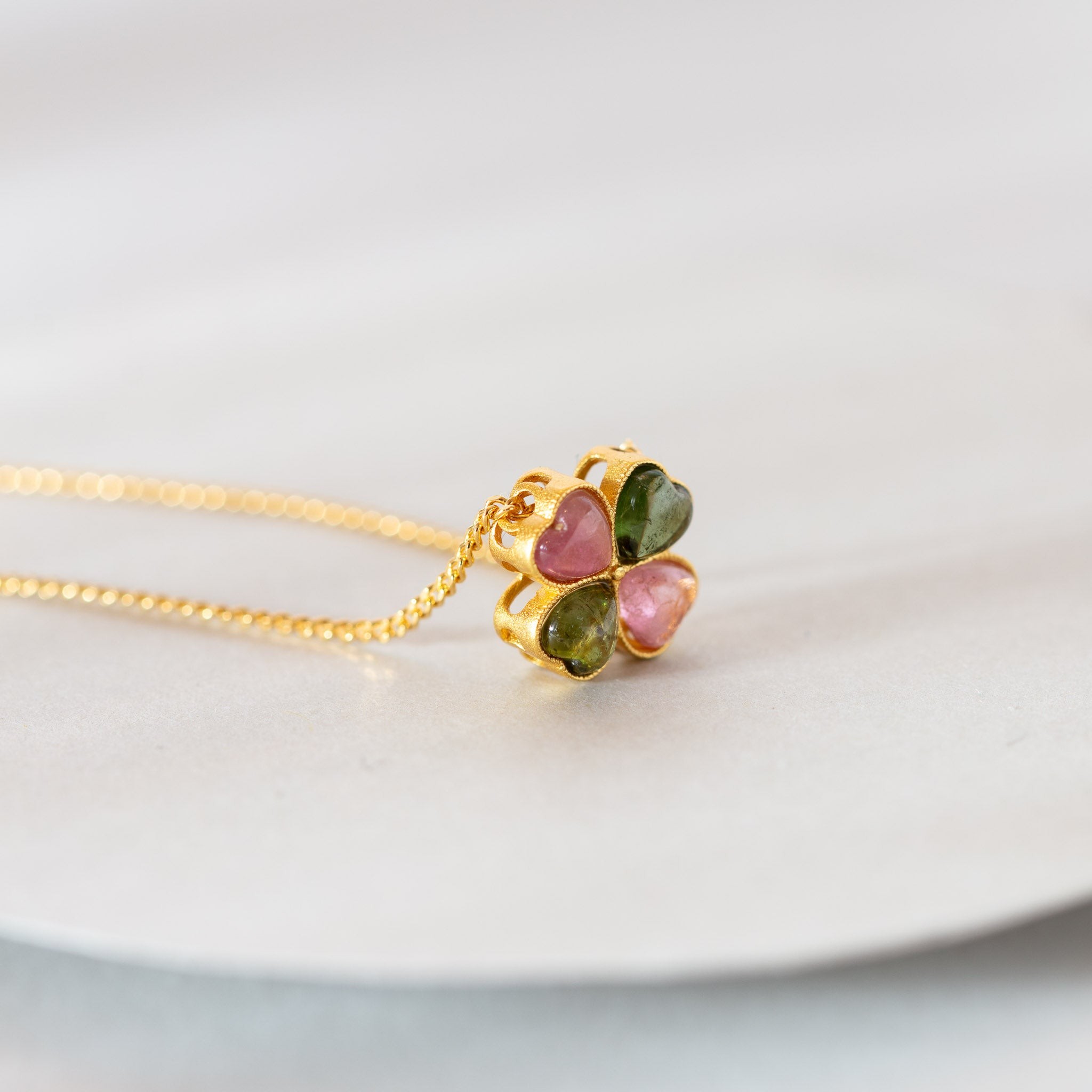 Tourmaline Clover Pendant