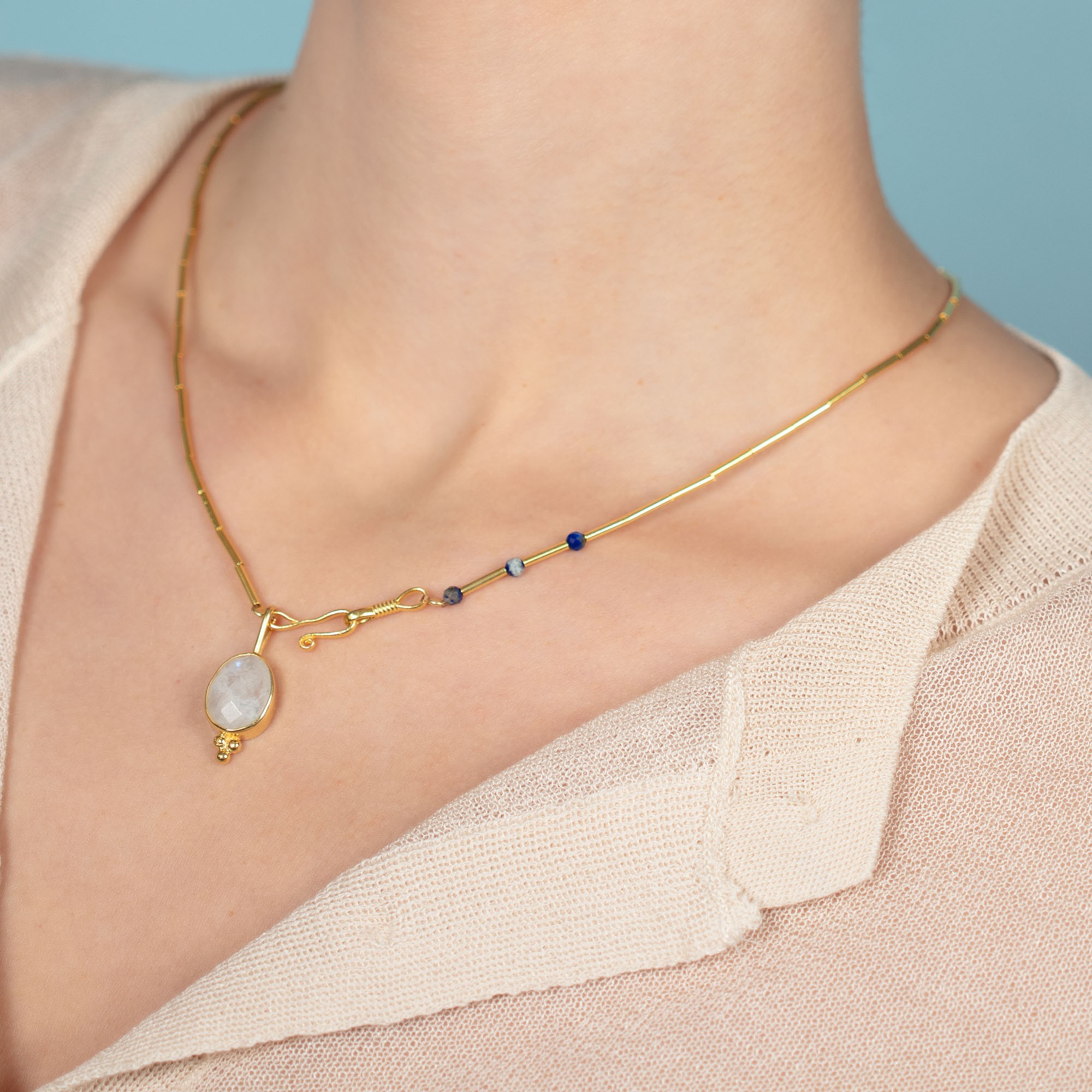 Helen Necklace with Moonstone Pendant