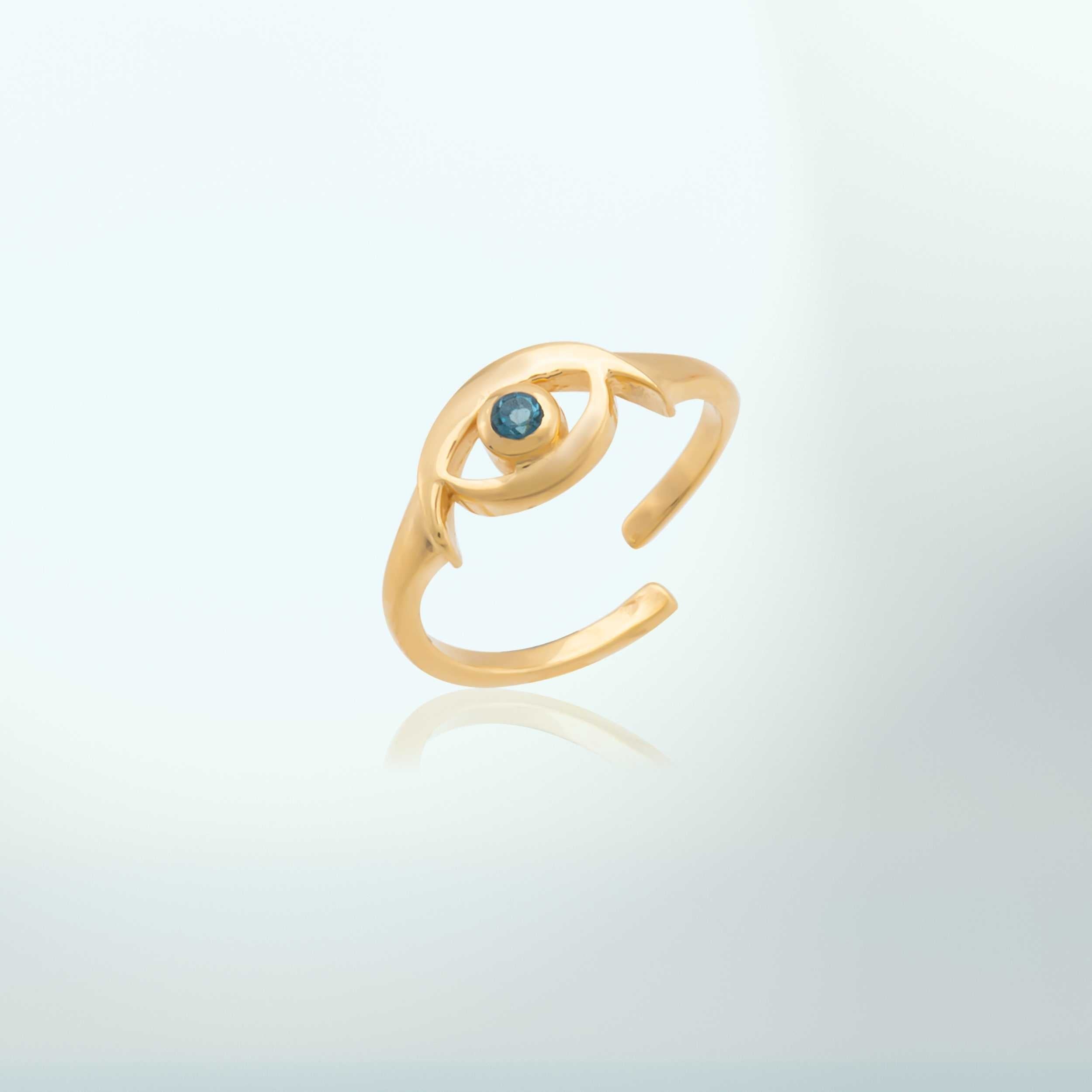 Evil Eye Blue Topaz Ring