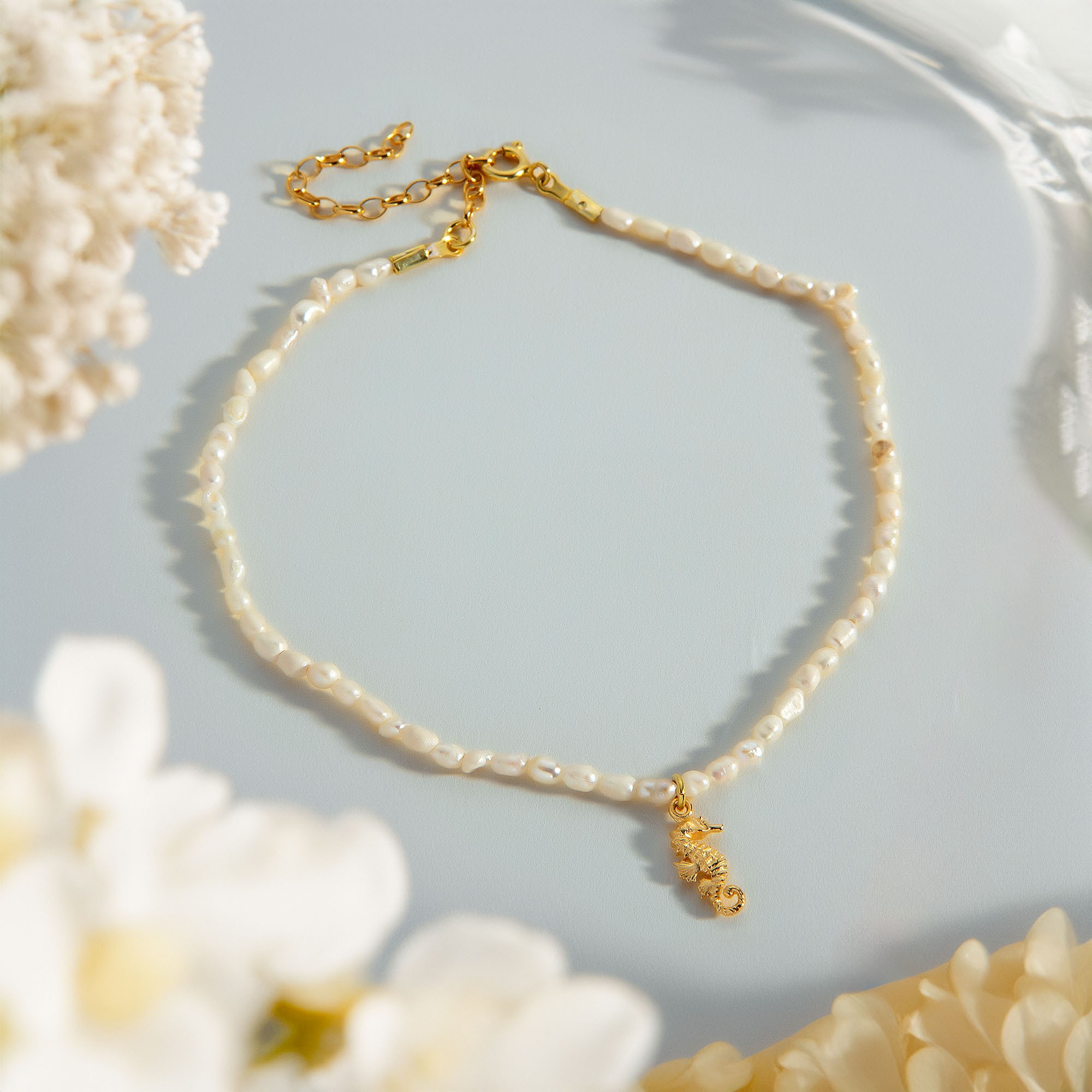 The Seahorse Pearl Anklet