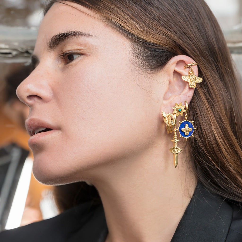 The Hawk Medallion Earring 