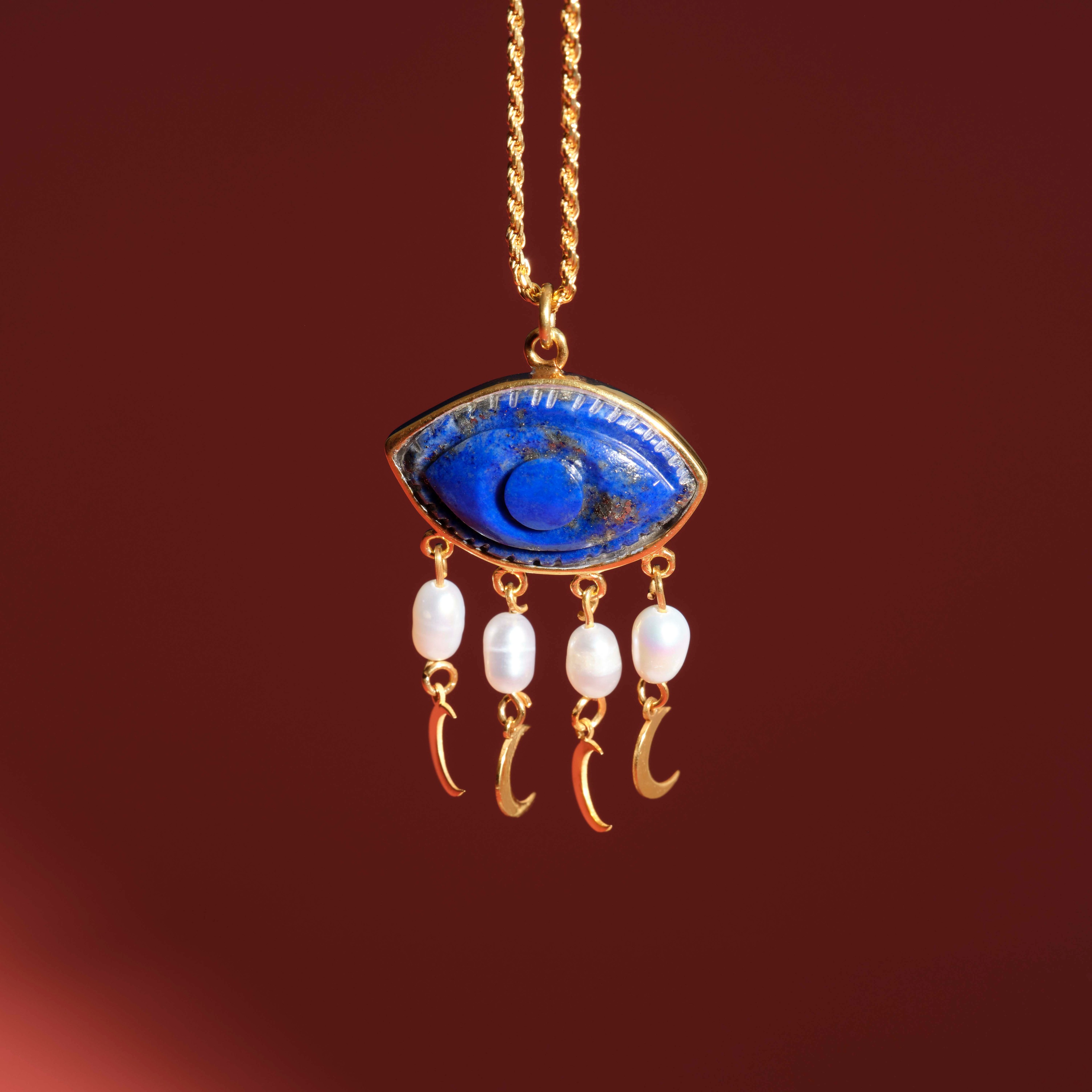 Lapis Evil Eye Pendant